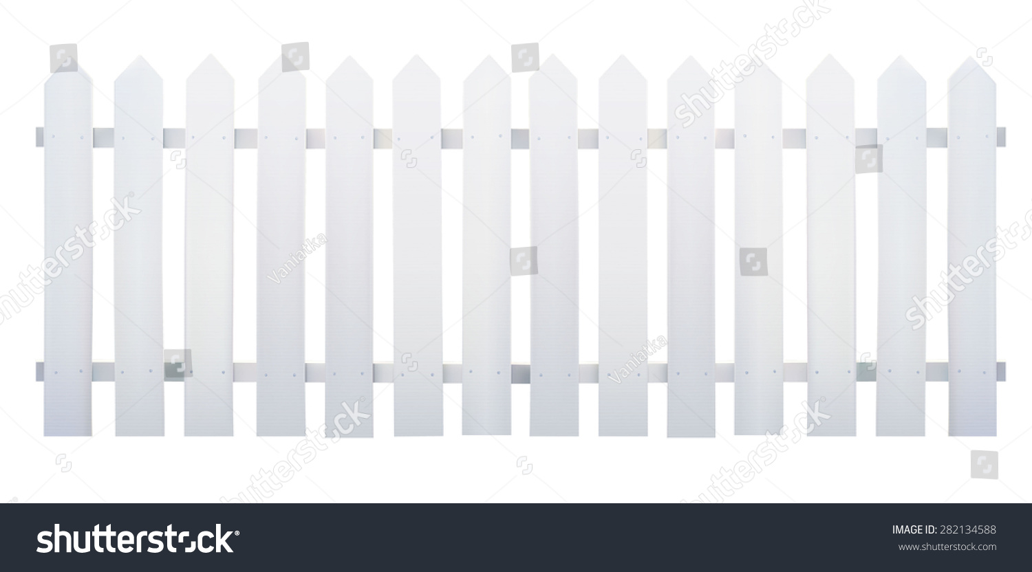 Wooden fence white - Vector illustration #282134588