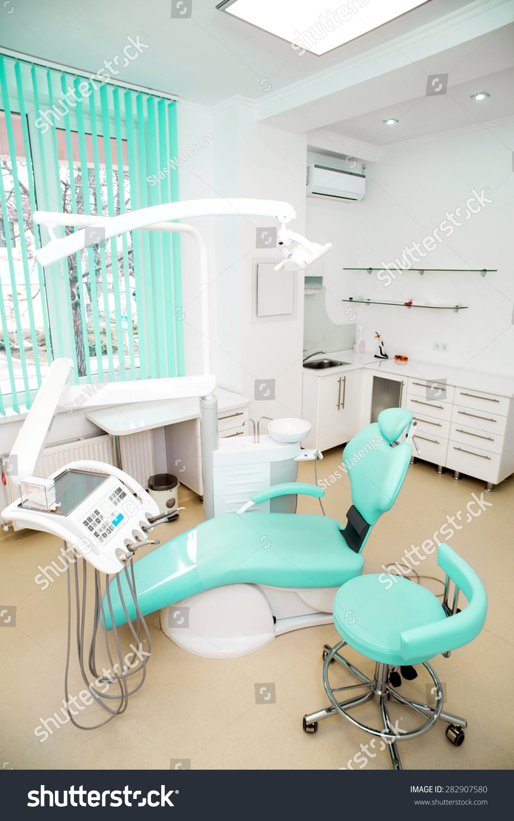 dental clinic interior design with chair and tools. #282907580