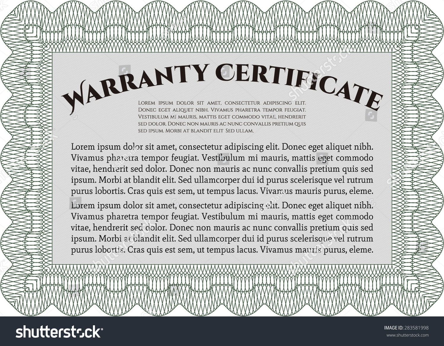 Sample Warranty. Perfect style. With background. - Royalty Free Stock ...