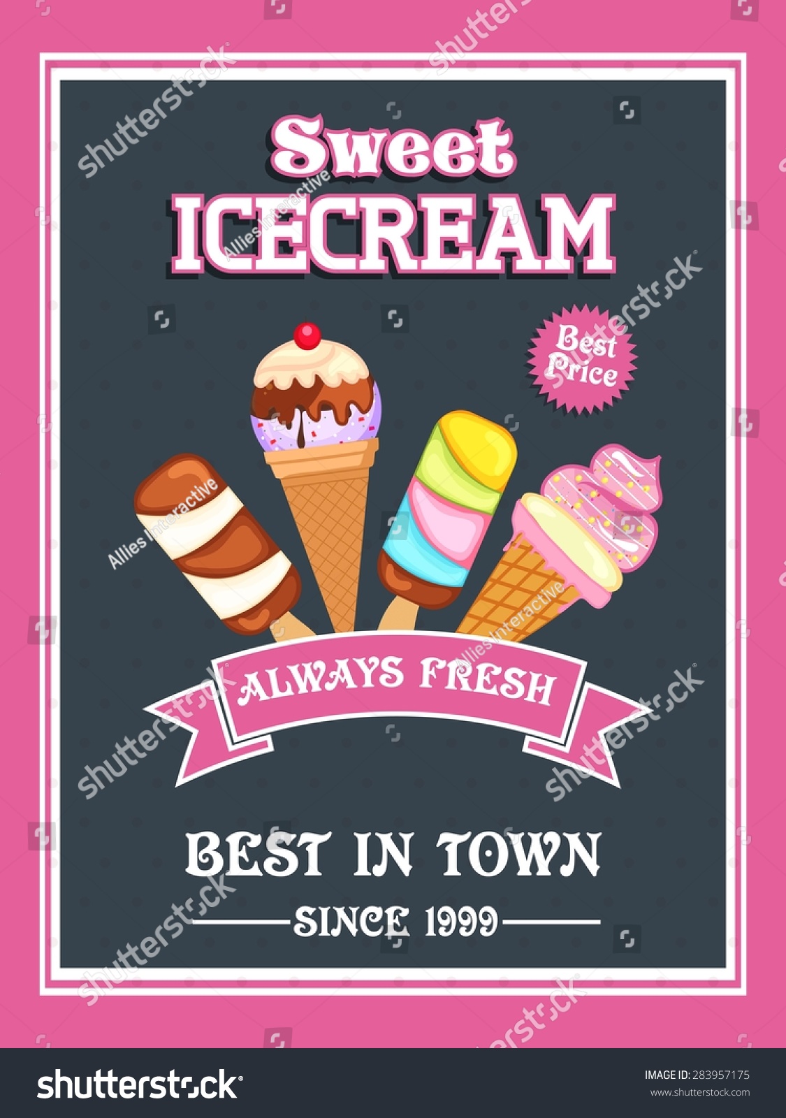 Vintage price menu card design for Sweet Ice - Royalty Free Stock ...