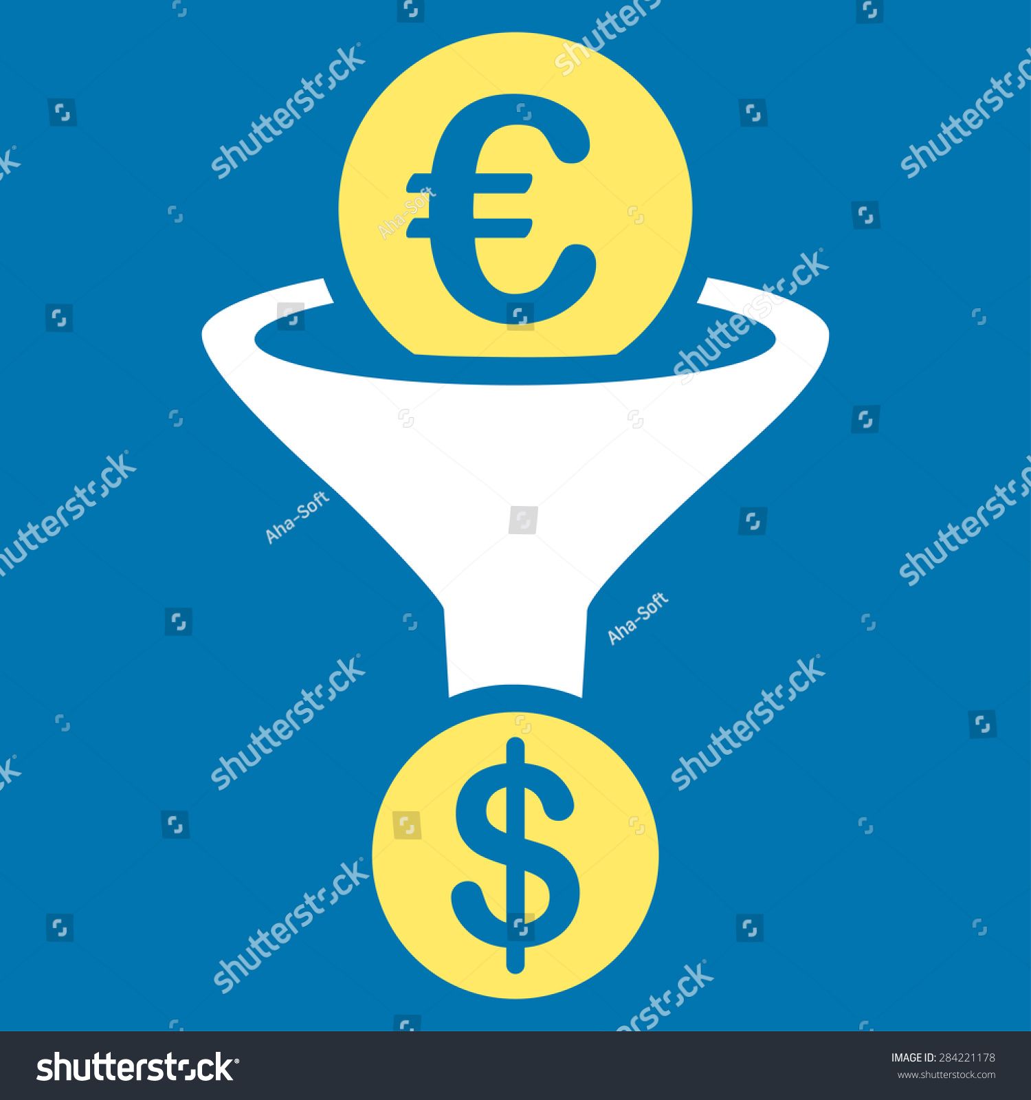 Currency Conversion From BiColor Euro Banking Royalty Free Stock