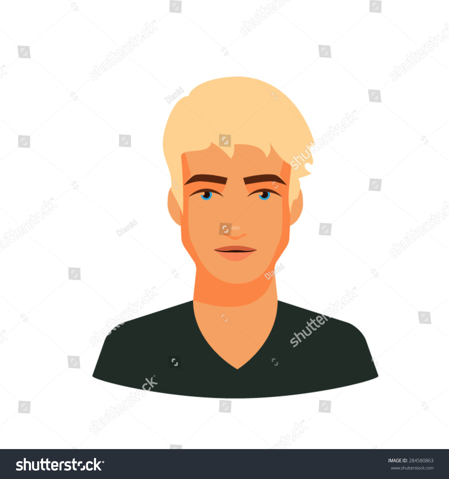 vector good looking blond man - Royalty Free Stock Vector 284580863 ...