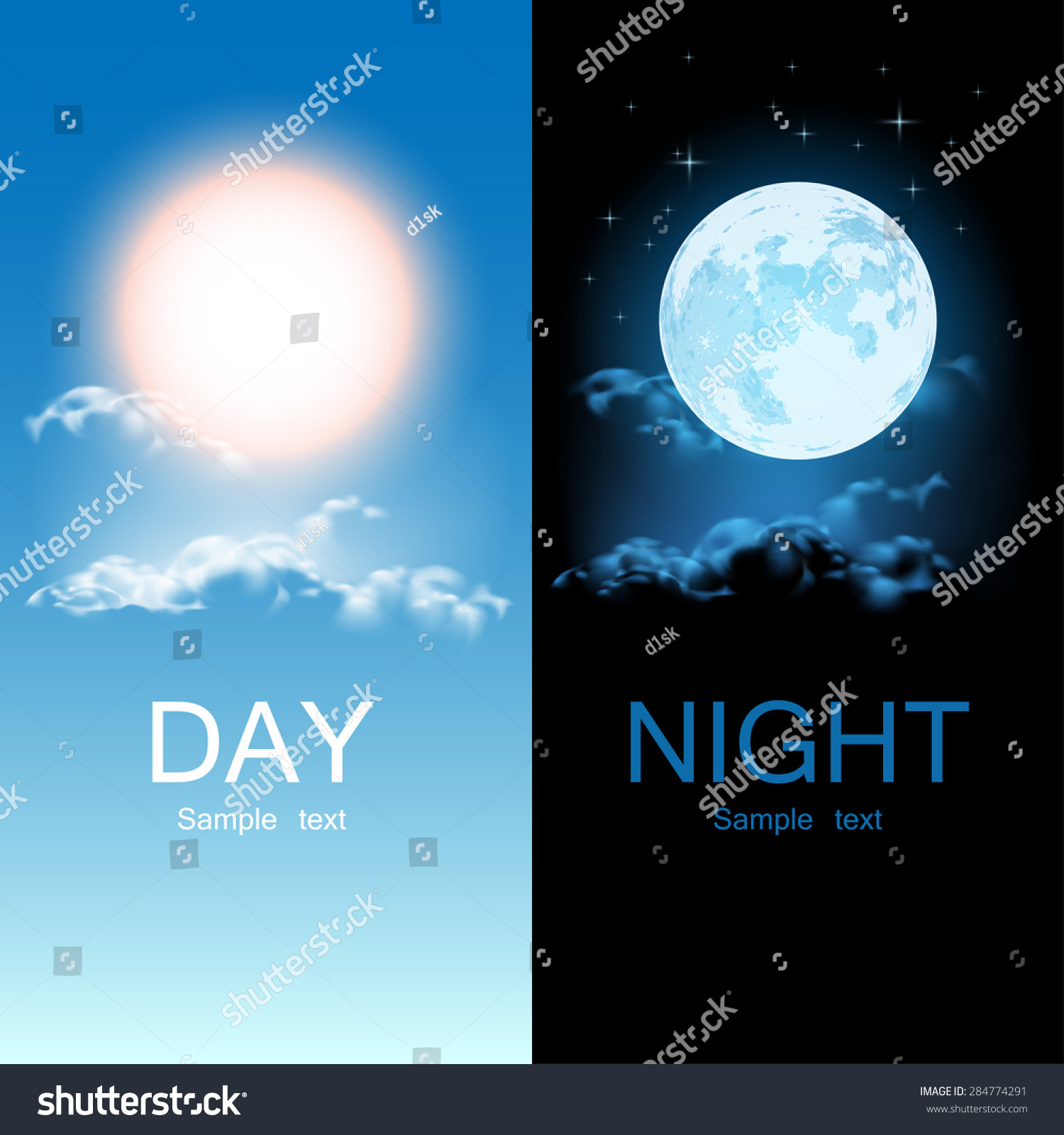 Day and night illustration #284774291