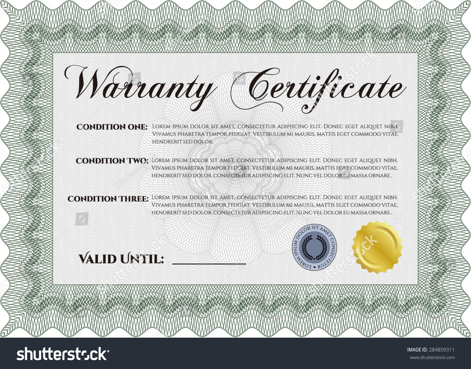 Sample Warranty certificate. Perfect style. Easy - Royalty Free Stock ...