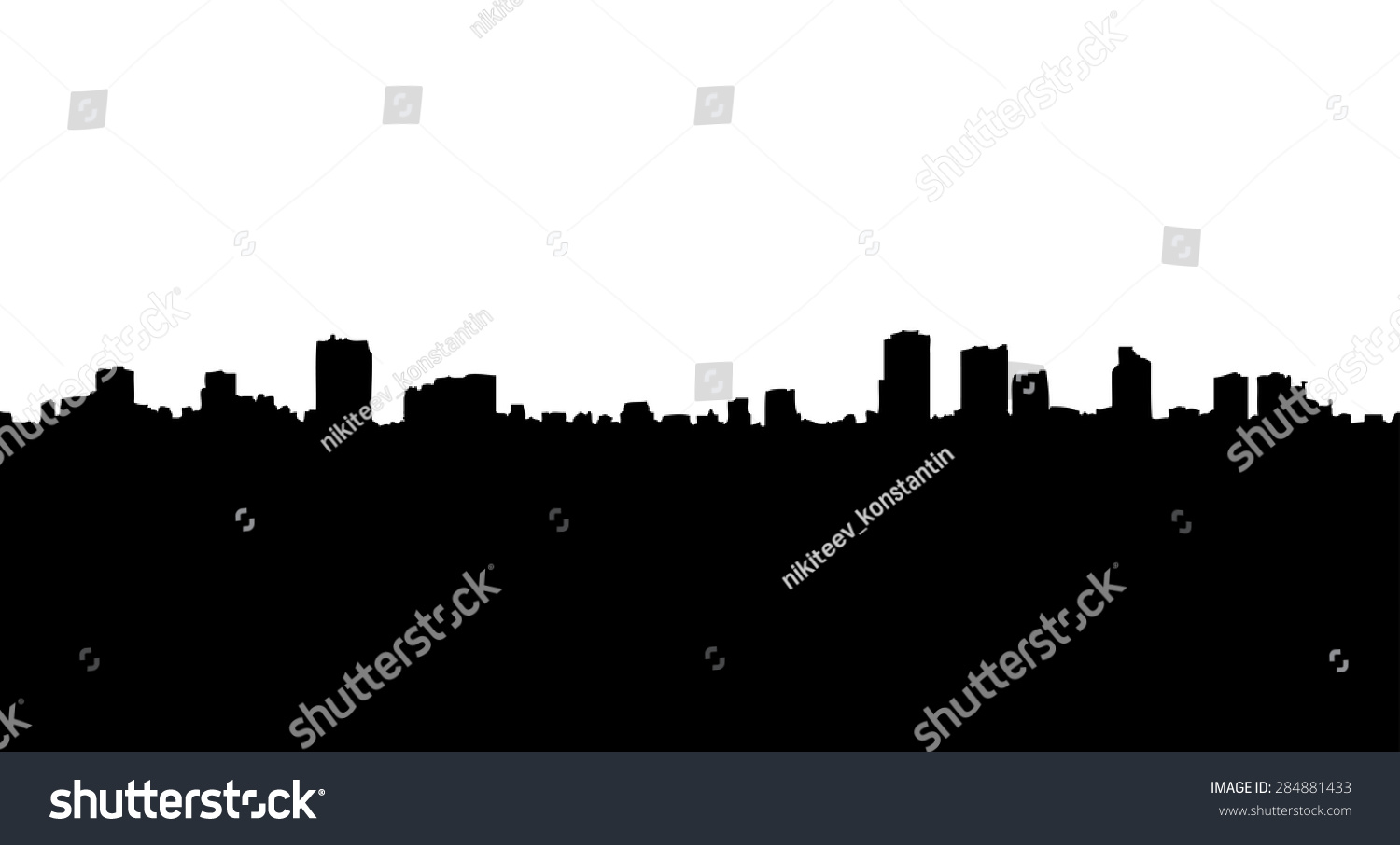 Vector Black Silhouette of City Buildings. - Royalty Free Stock Vector ...