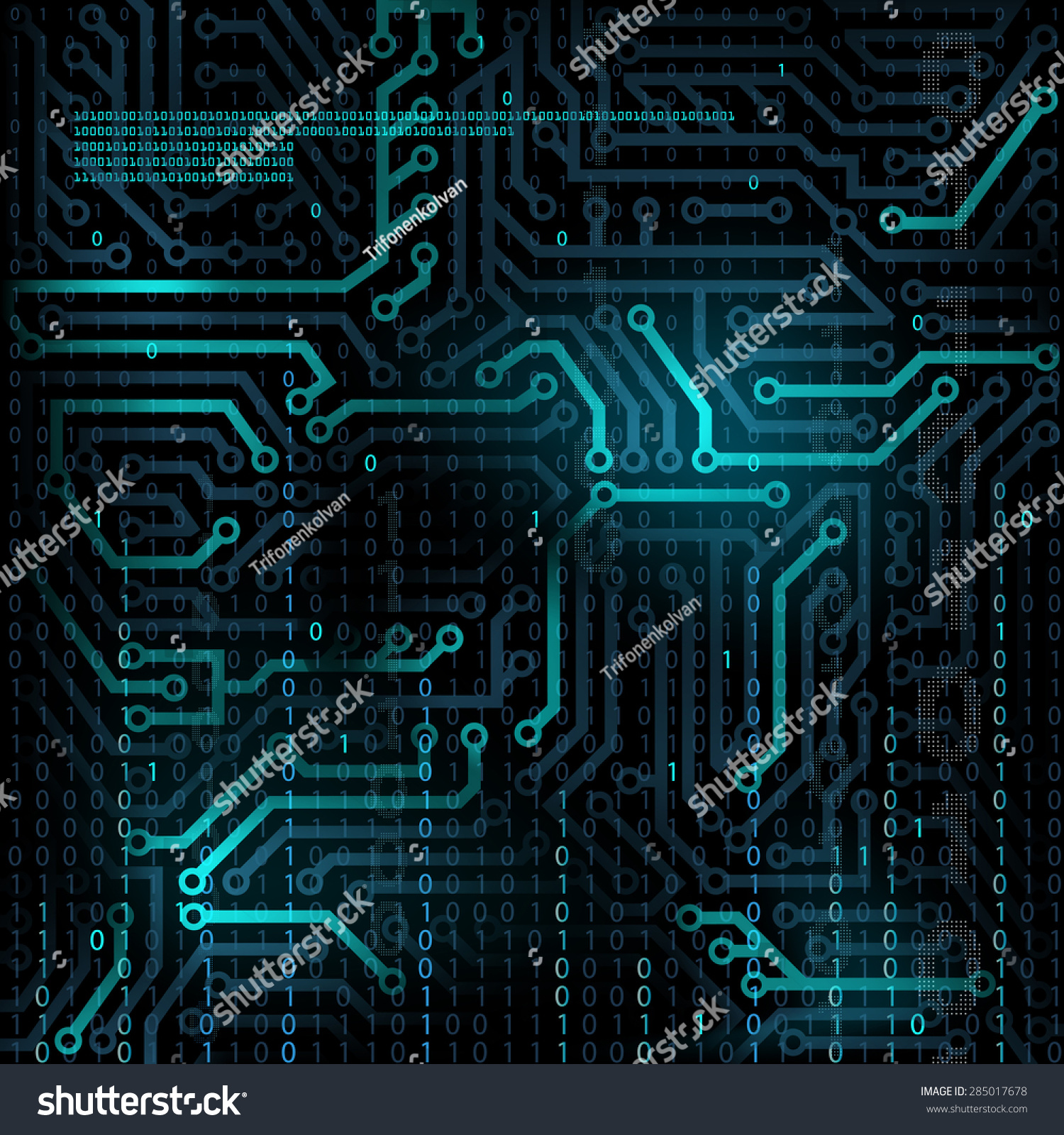 Abstract technology background. Microcircuit. Programming and binary code. #285017678