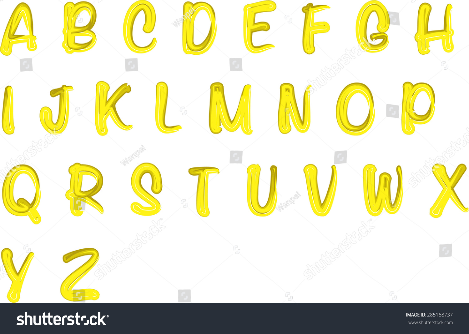 English Alphabet A To Z Royalty Free Stock Vector 285168737