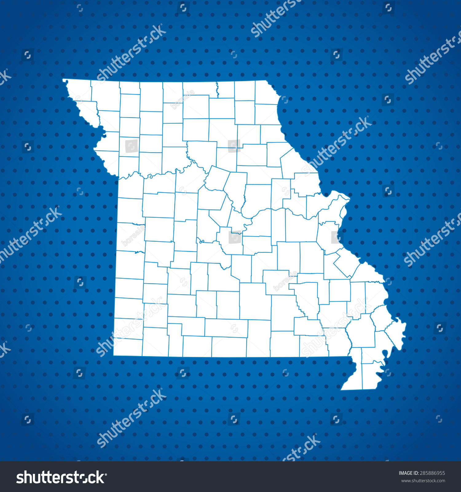 map of Missouri - Royalty Free Stock Vector 285886955 - Avopix.com