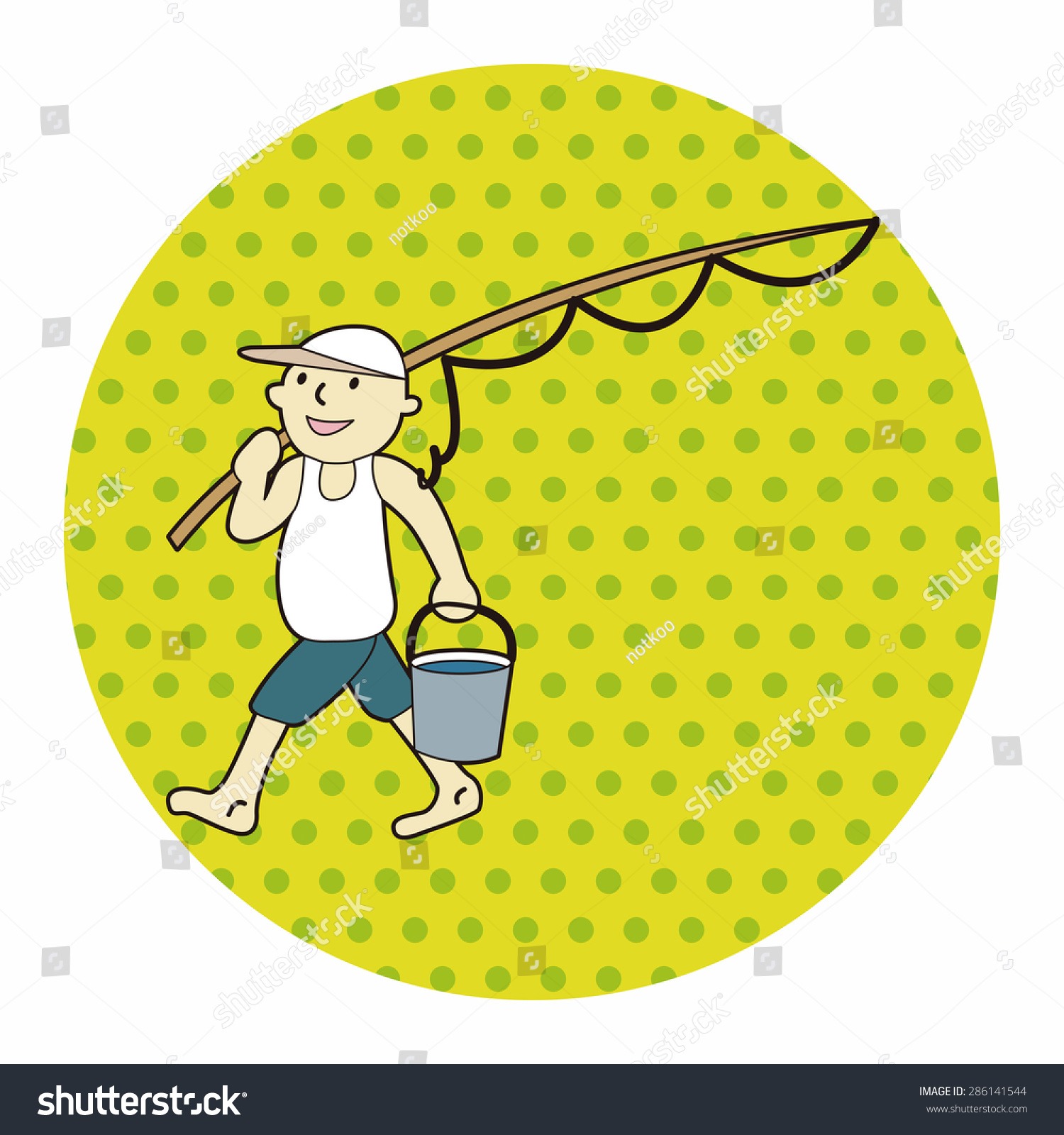 fisherman cartoon theme elements - Royalty Free Stock Vector 286141544 ...