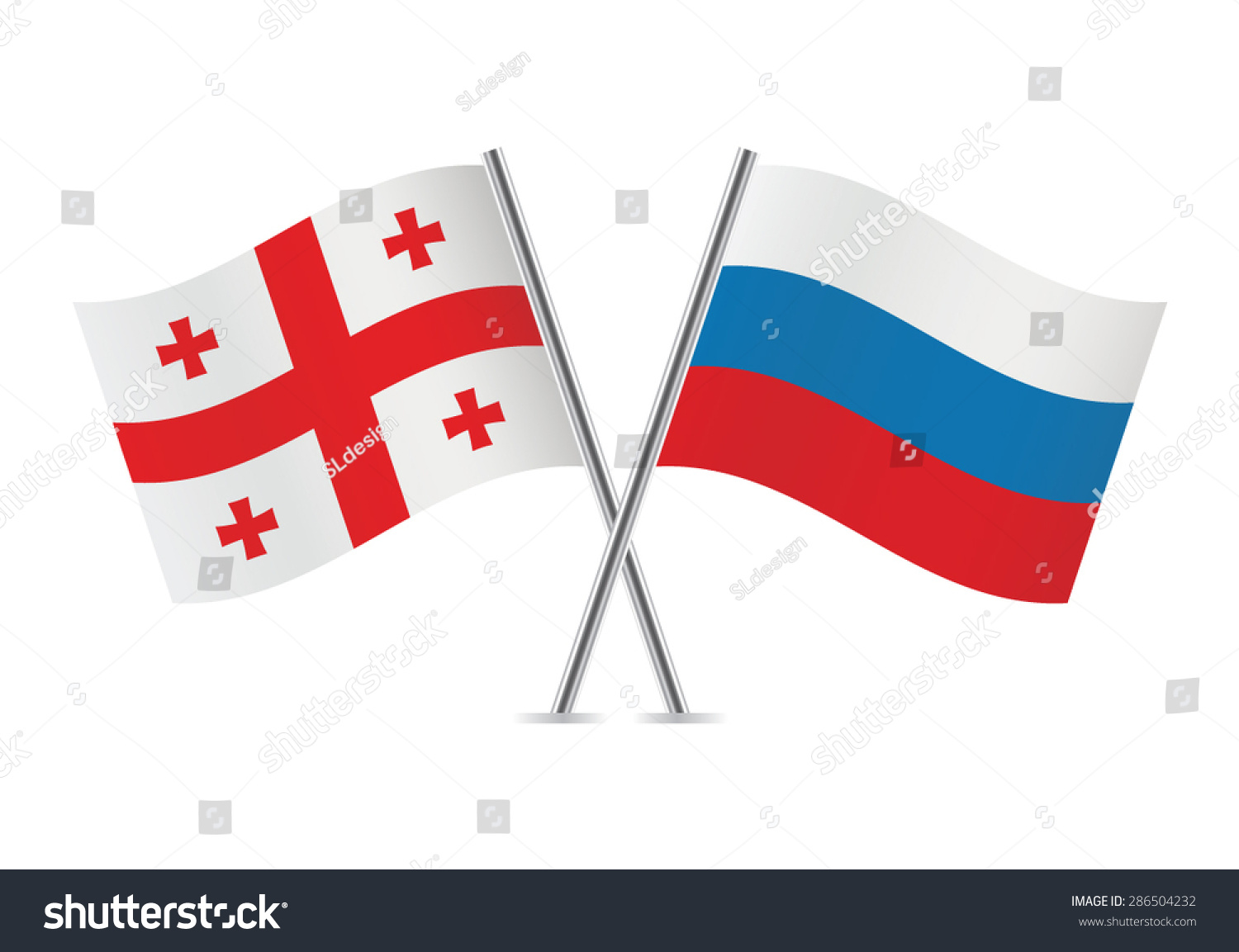 Georgia and Russia crossed flags. Georgian and - Royalty Free Stock ...