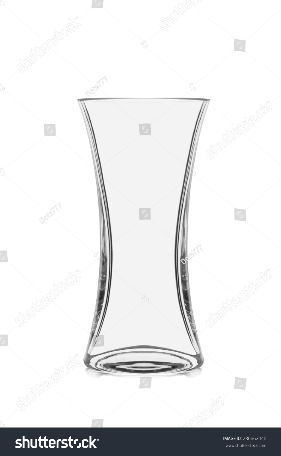 Empty glass vase isolated on white #286662446