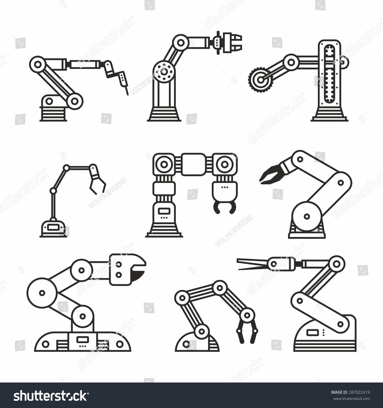 Industrial robot arm - Royalty Free Stock Vector 287022419 - Avopix.com
