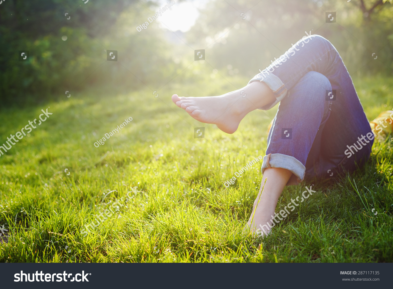 Relaxing in a meadow in the summer sun #287117135
