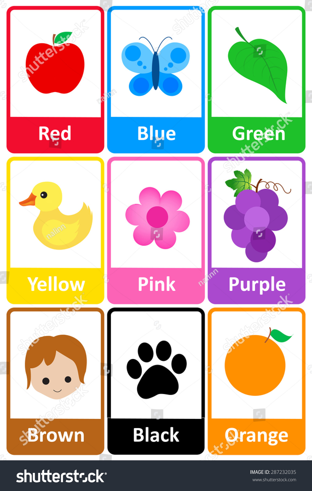 Printable Flash Card Collection For Colors And Royalty Free Stock 