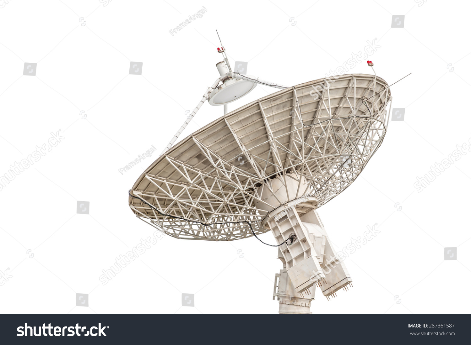 satellite dish antenna radar big size isolated on white background #287361587