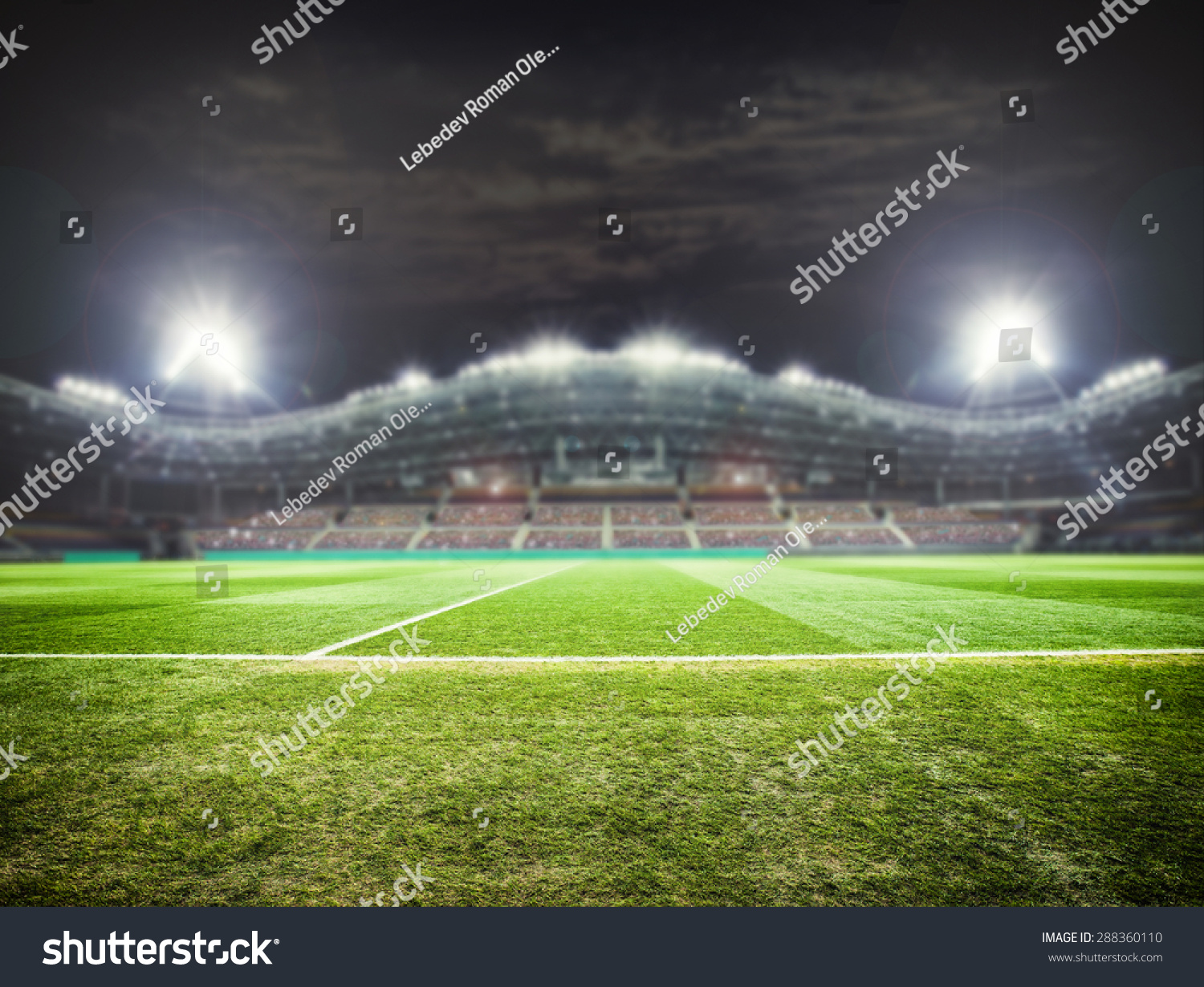 a football stadium with fans in the evening #288360110
