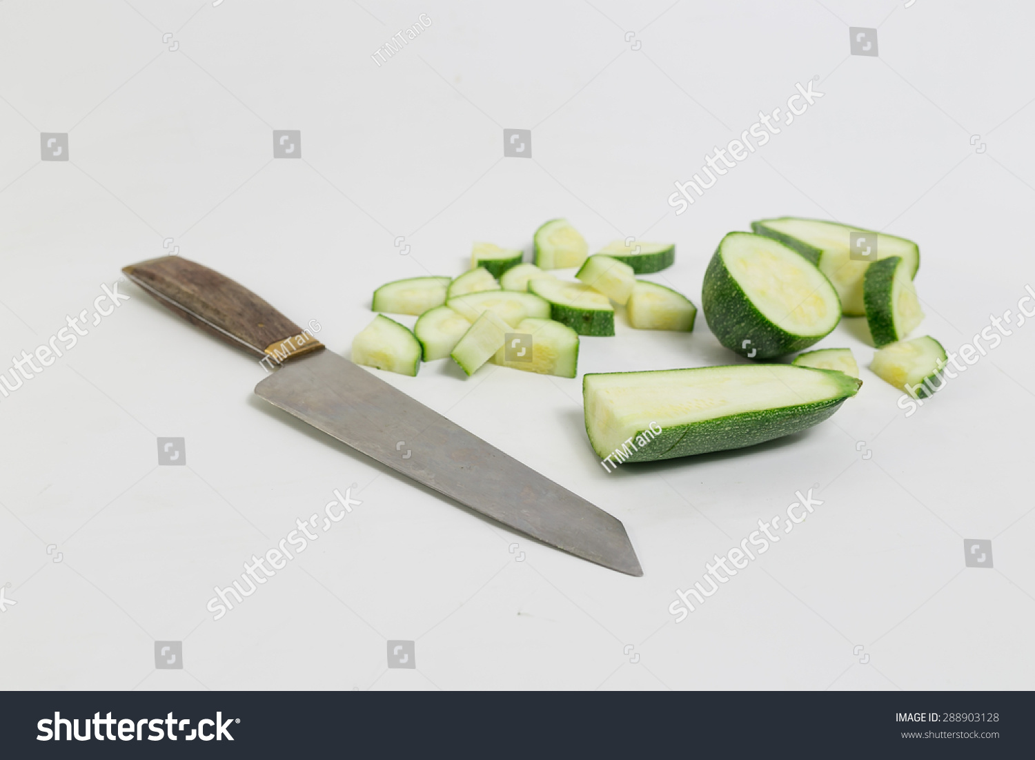 Knife cut cucumber #288903128