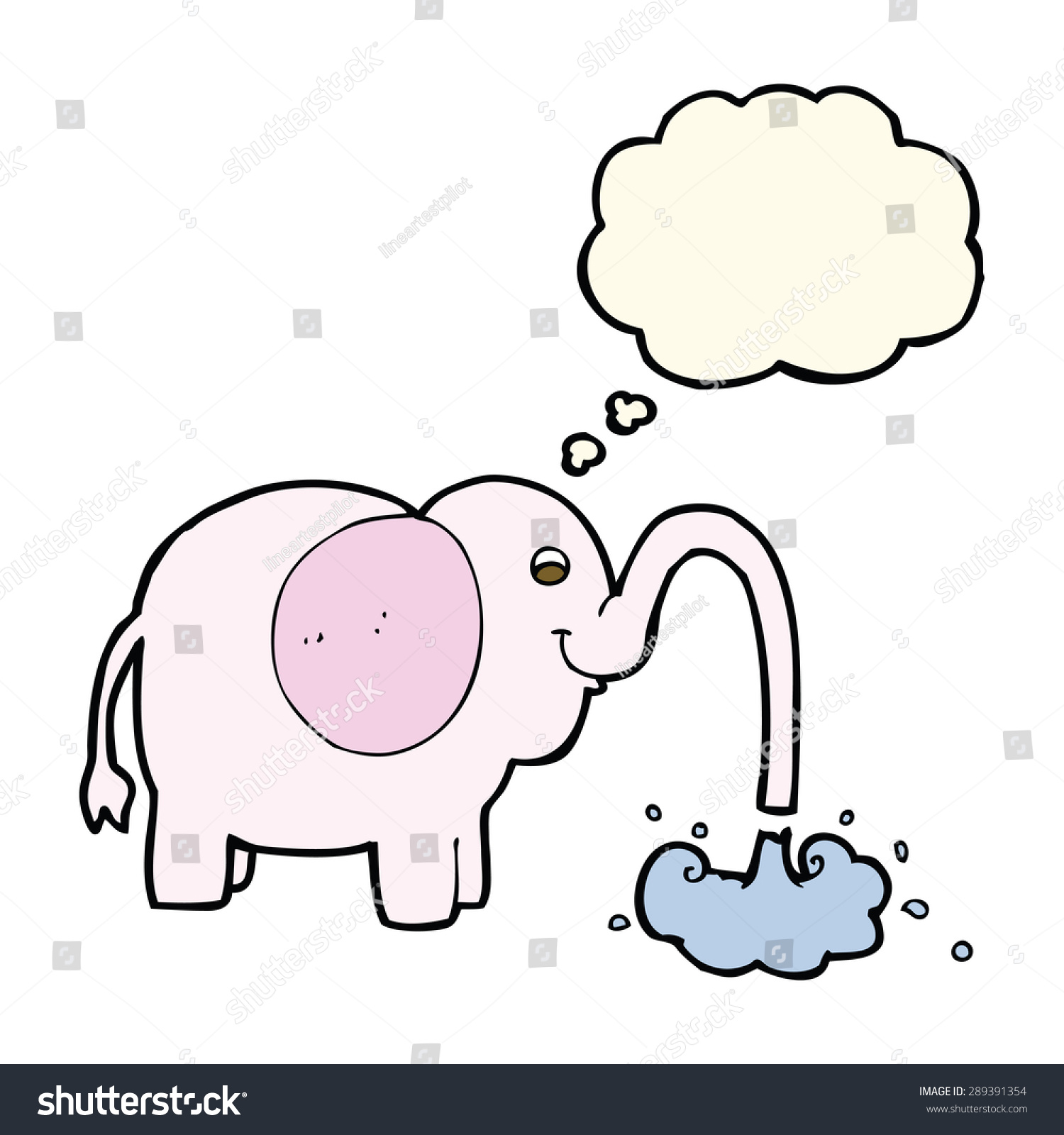 Cartoon Elephant Squirting Water With Thought Royalty Free Stock Photo Avopix Com