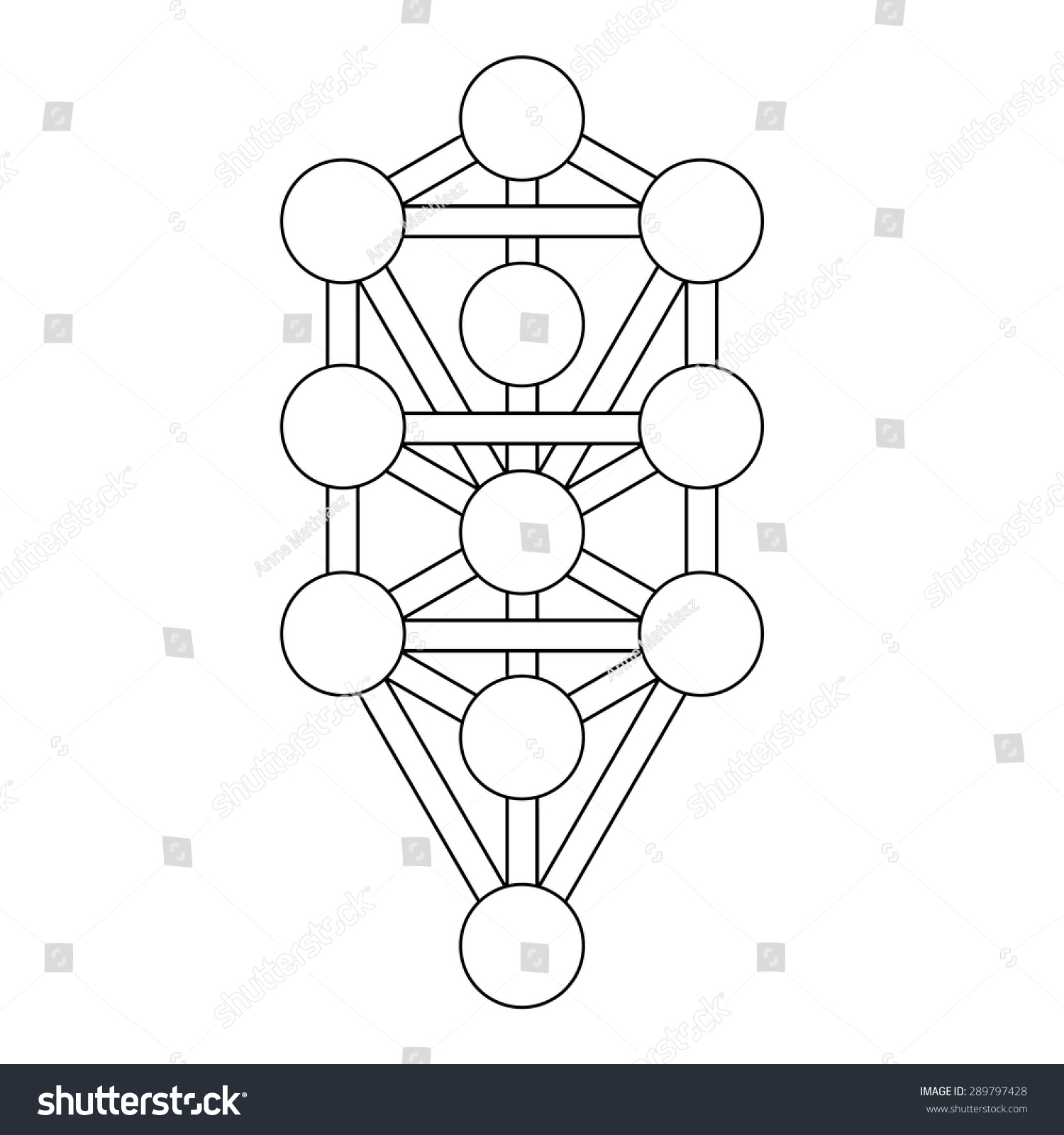 Kabbalah Sephiroth Tree Of Life Royalty Free Stock Vector 289797428 4980