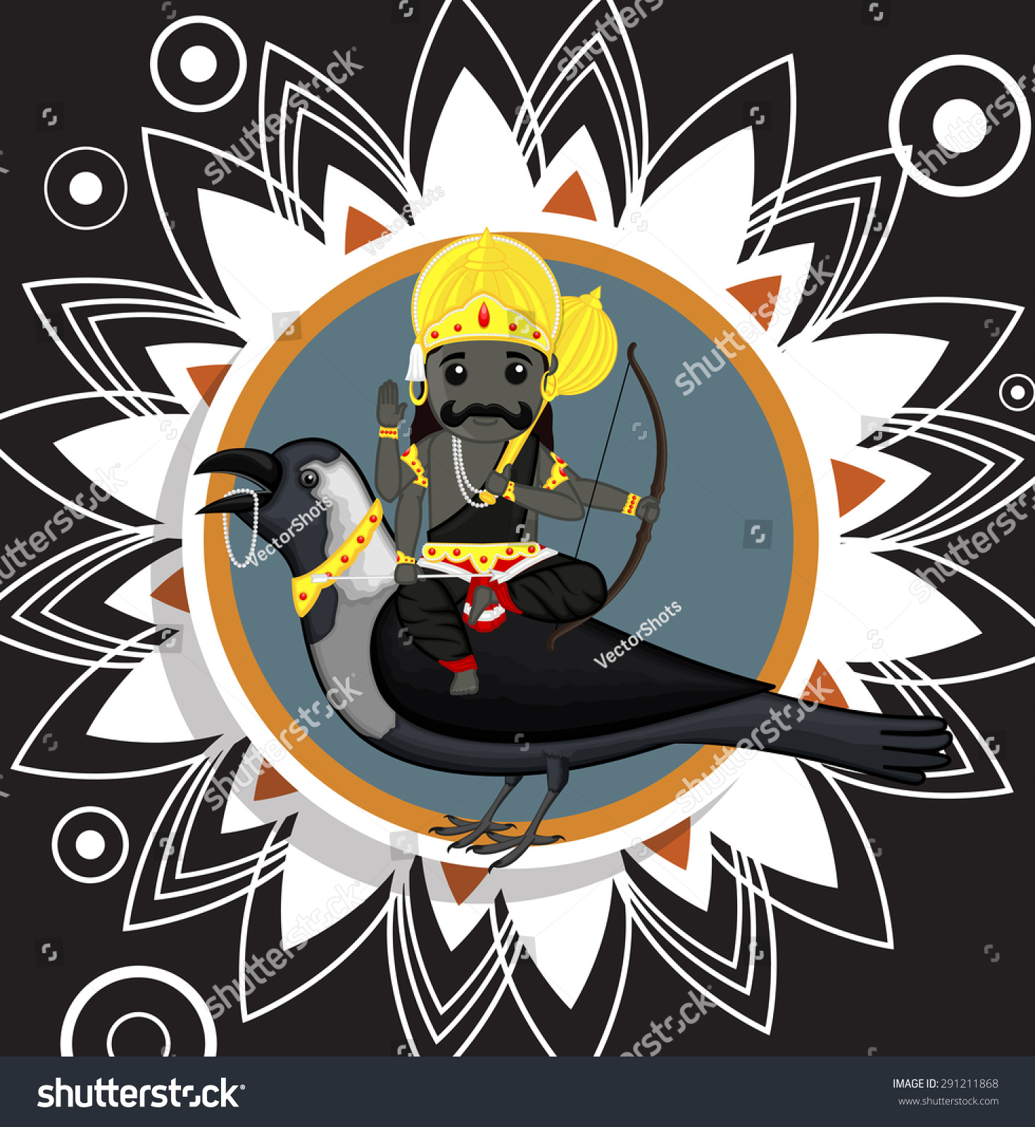 Indian God Of Death Shani Dev Royalty Free Stock Vector Avopix Com