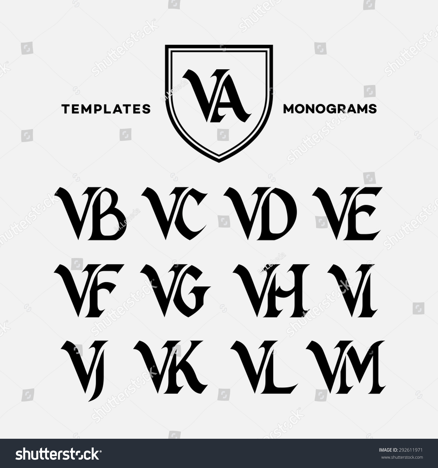 Monogram Design Template With Combinations Of Royalty Free Stock Vector Avopix Com