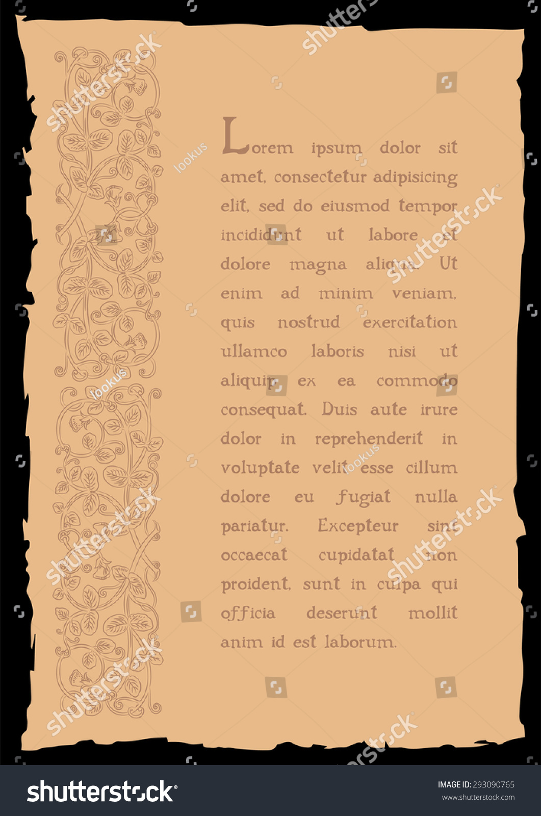 Template book page in a medieval style. Place - Royalty Free Stock ...