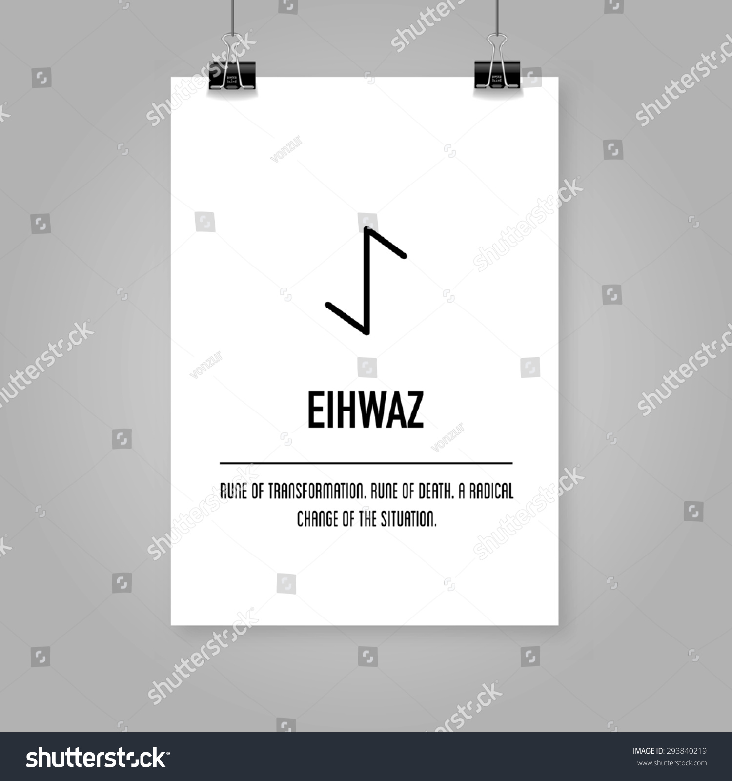 Ancient Old Norse Rune Futhark Einwaz Stock Royalty Free Stock 