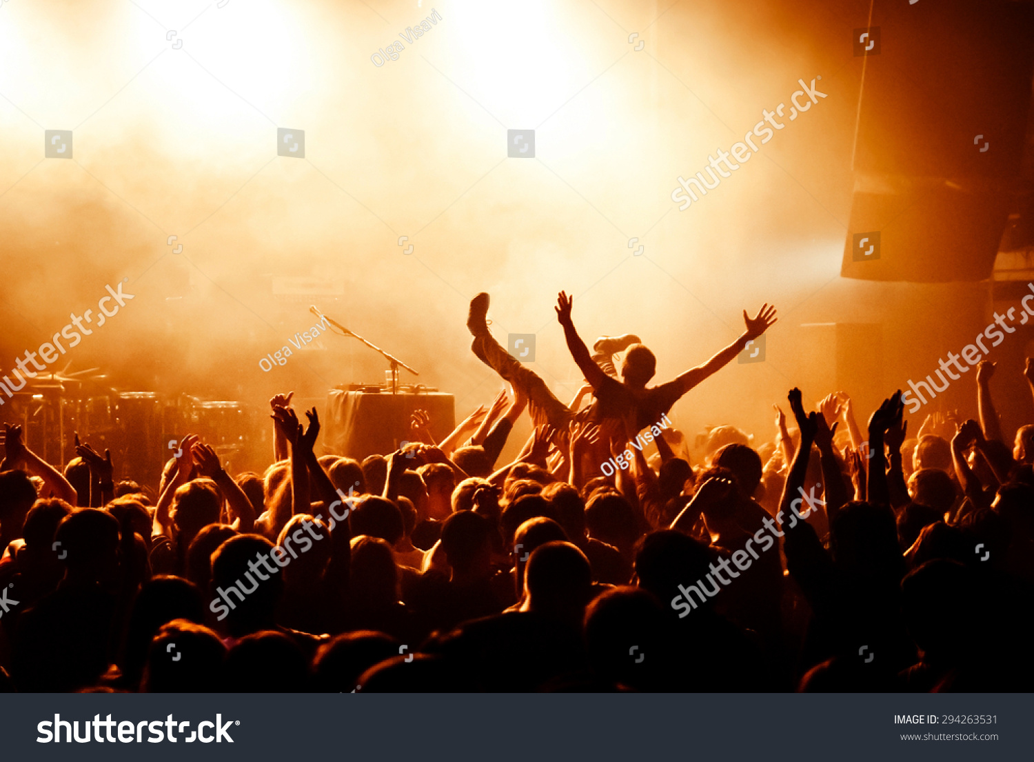 Crowd surfing during a musical performance #294263531