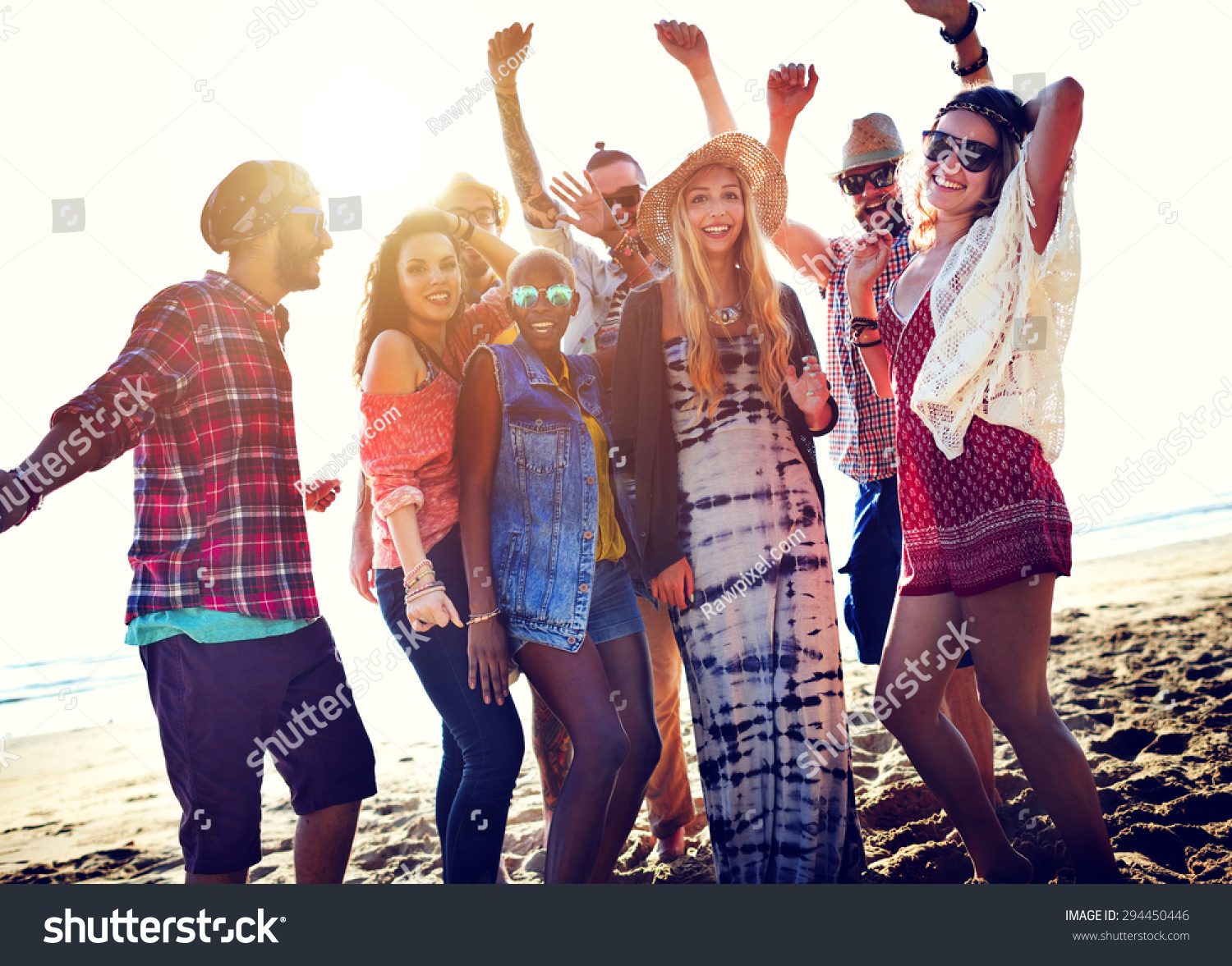 Teenagers Friends Beach Party Happiness Concept #294450446