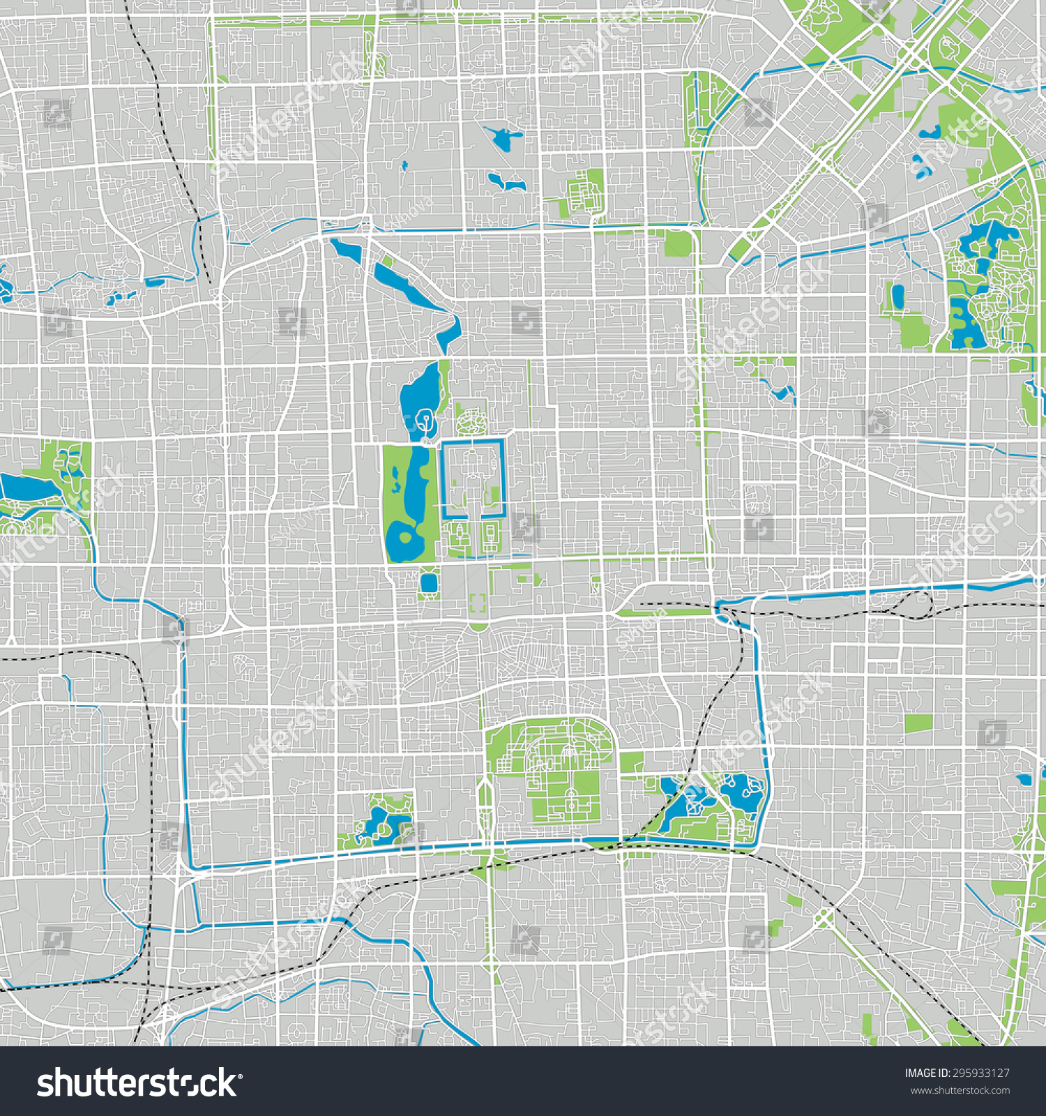 Beijing Vector Map Ultra Detailed - Royalty Free Stock Vector 295933127 