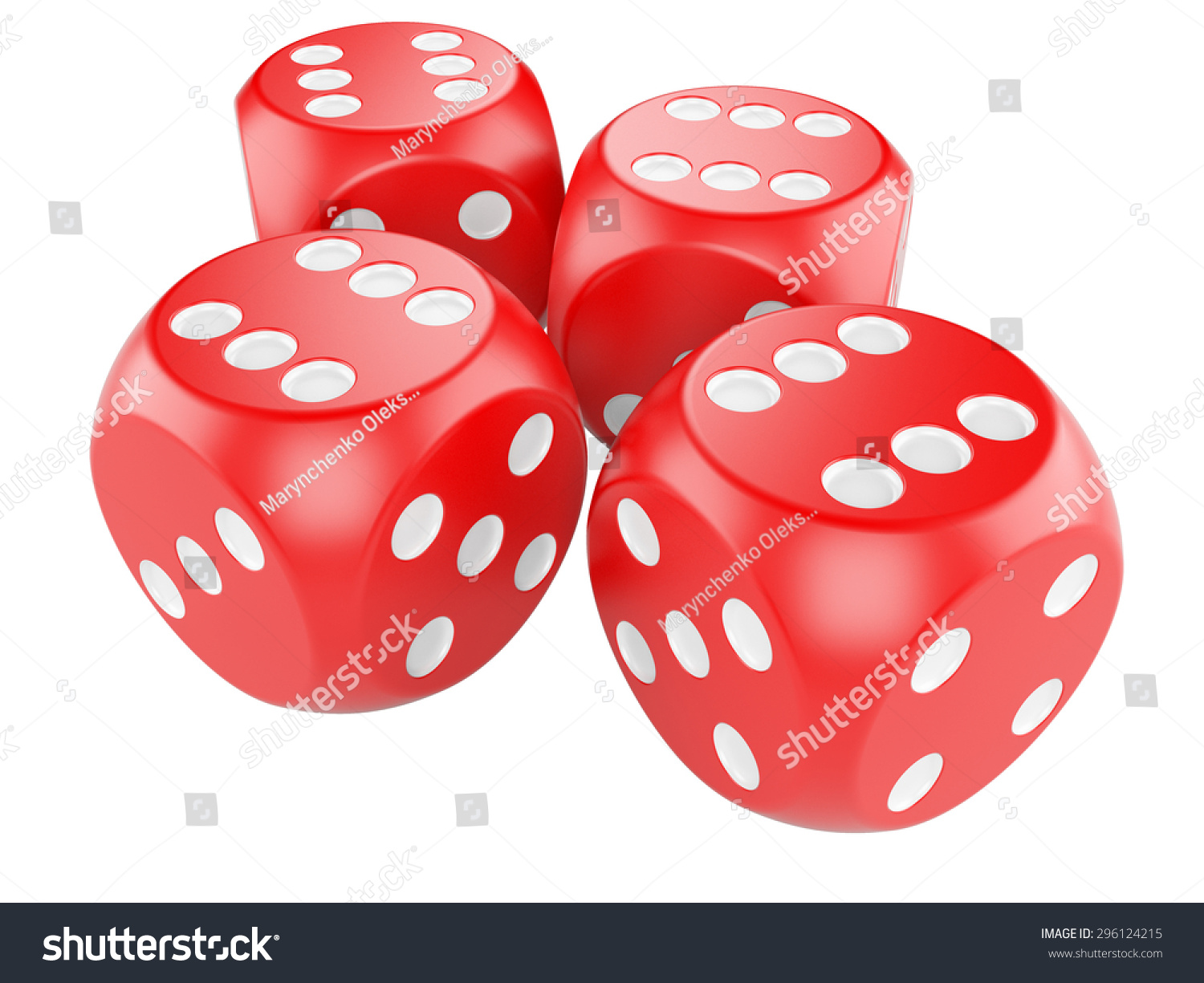 3d game red dices isolated on white background #296124215