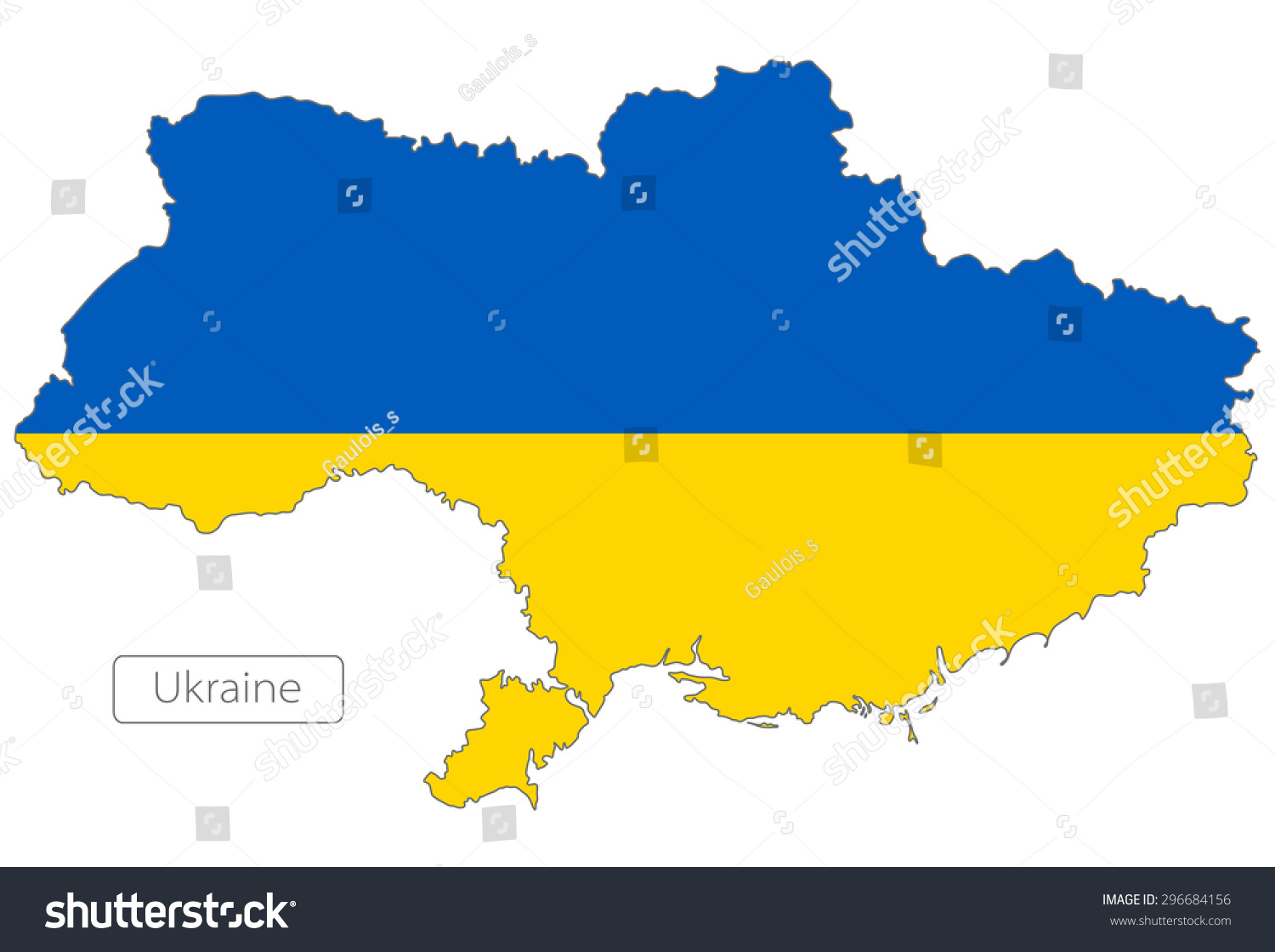 New Map Of Ukraine With An Official Flag. - Royalty Free Stock Vector 