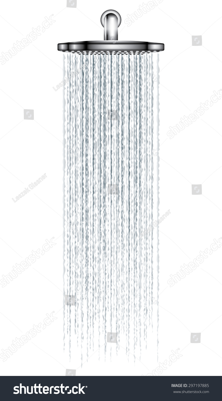 Rain shower on white background vector illustration #297197885