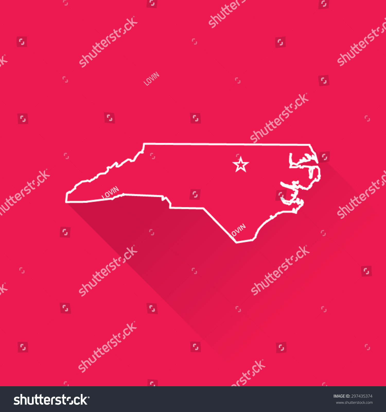 Line Map of North Carolina - Royalty Free Stock Vector 297435374 ...