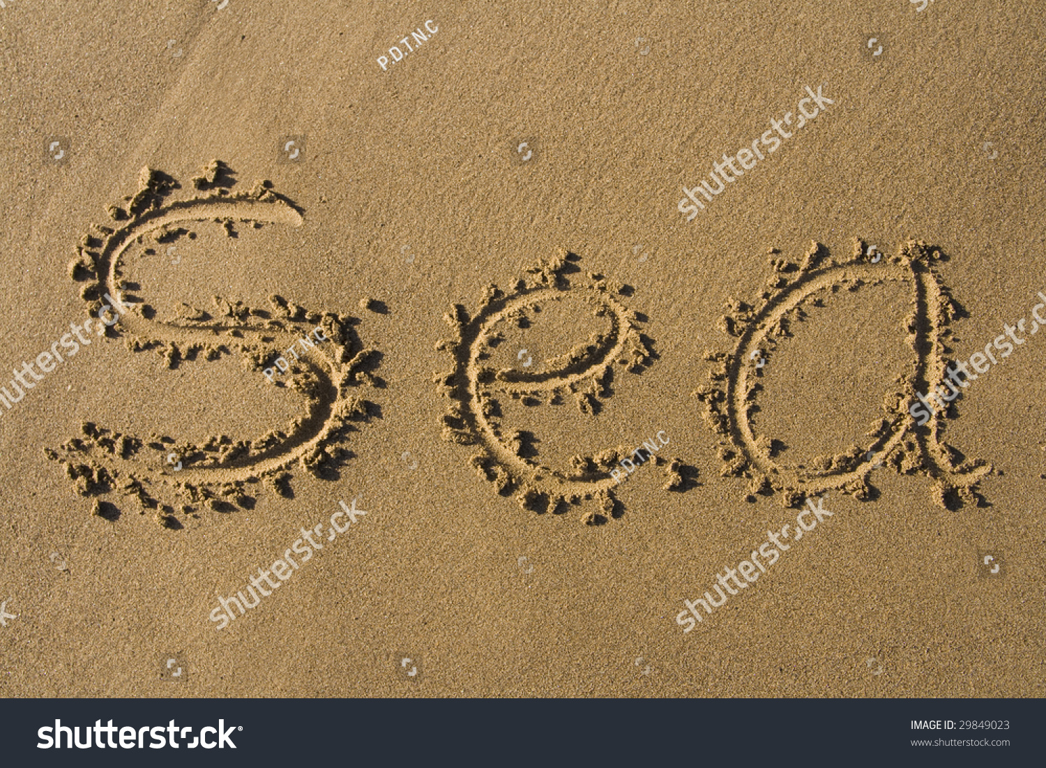 Writing in the Sand, with the word 'Sea' #29849023