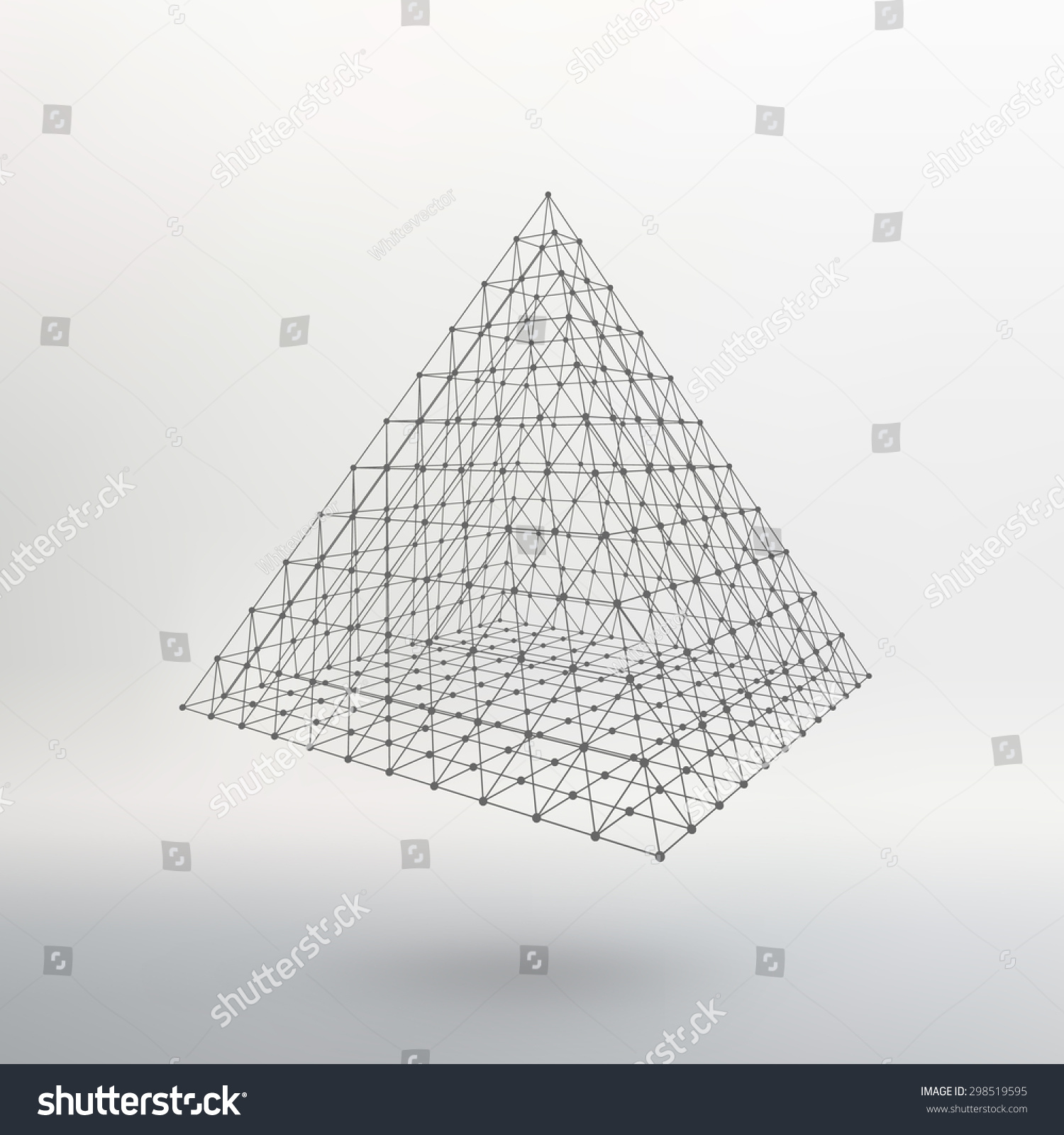 Polygonal pyramid. Pyramid of the lines - Royalty Free Stock Vector ...