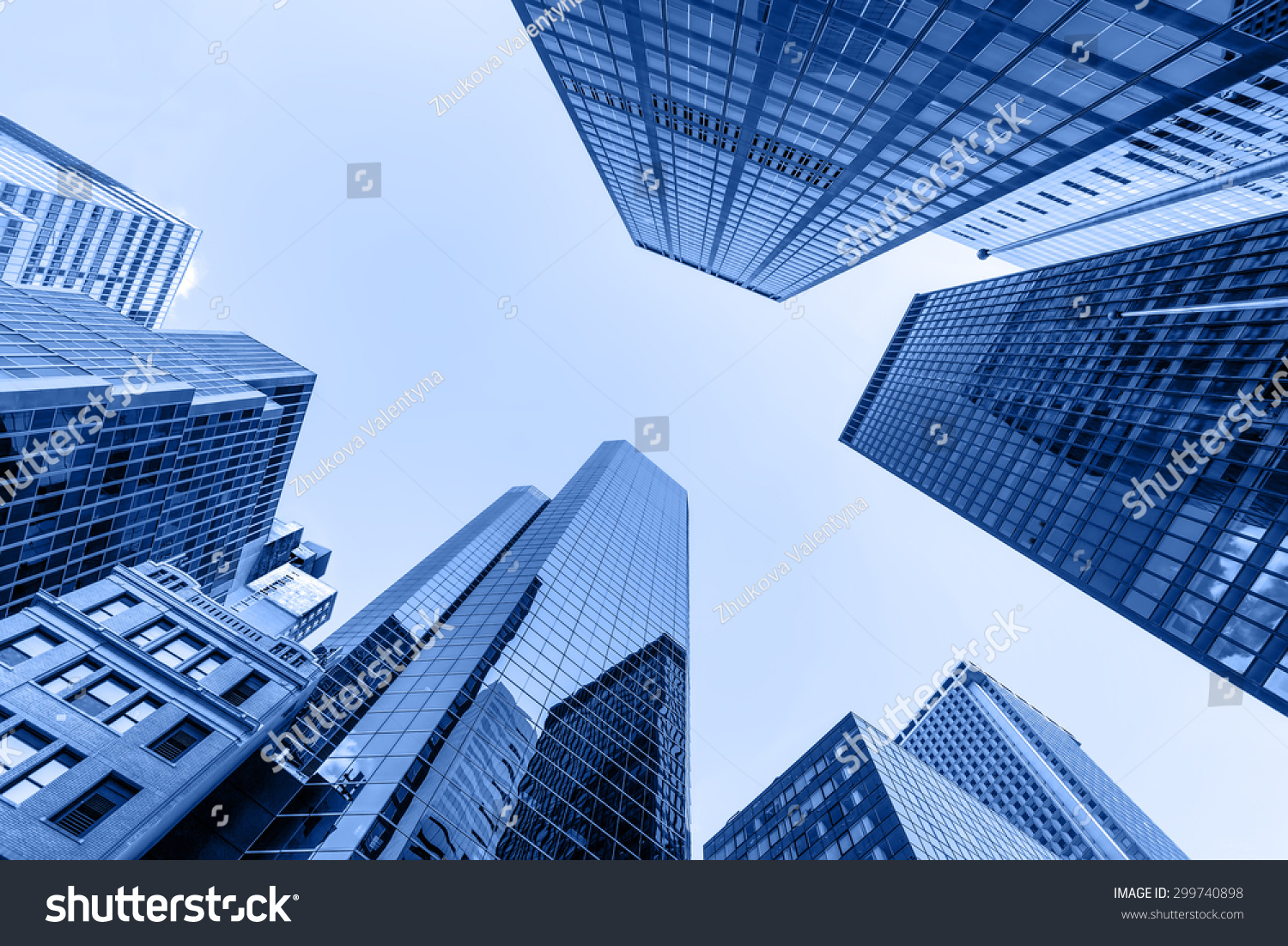 Up view in financial districtg, Manhattan, New York #299740898