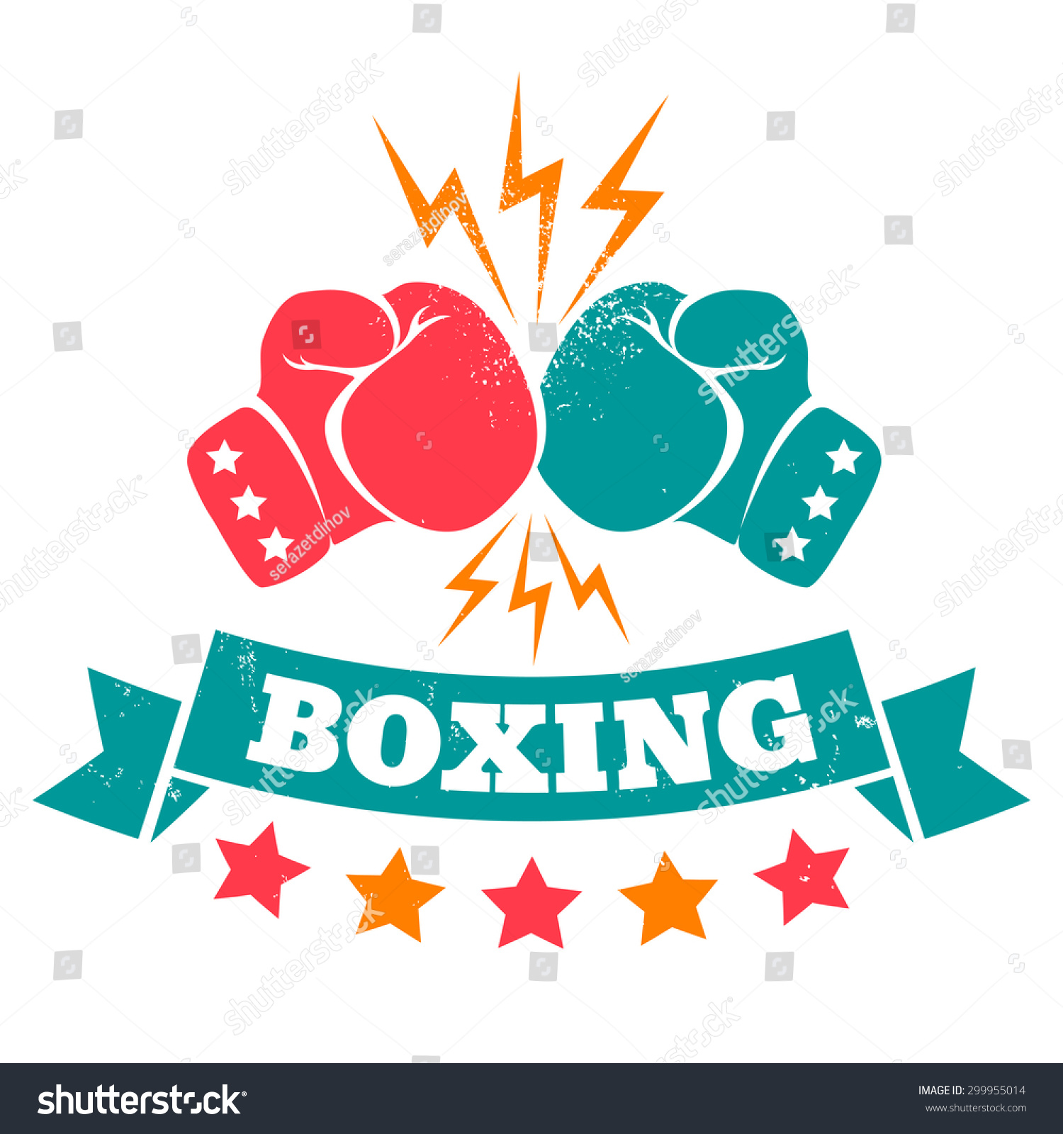 Vintage logo for a boxing on grunge background #299955014