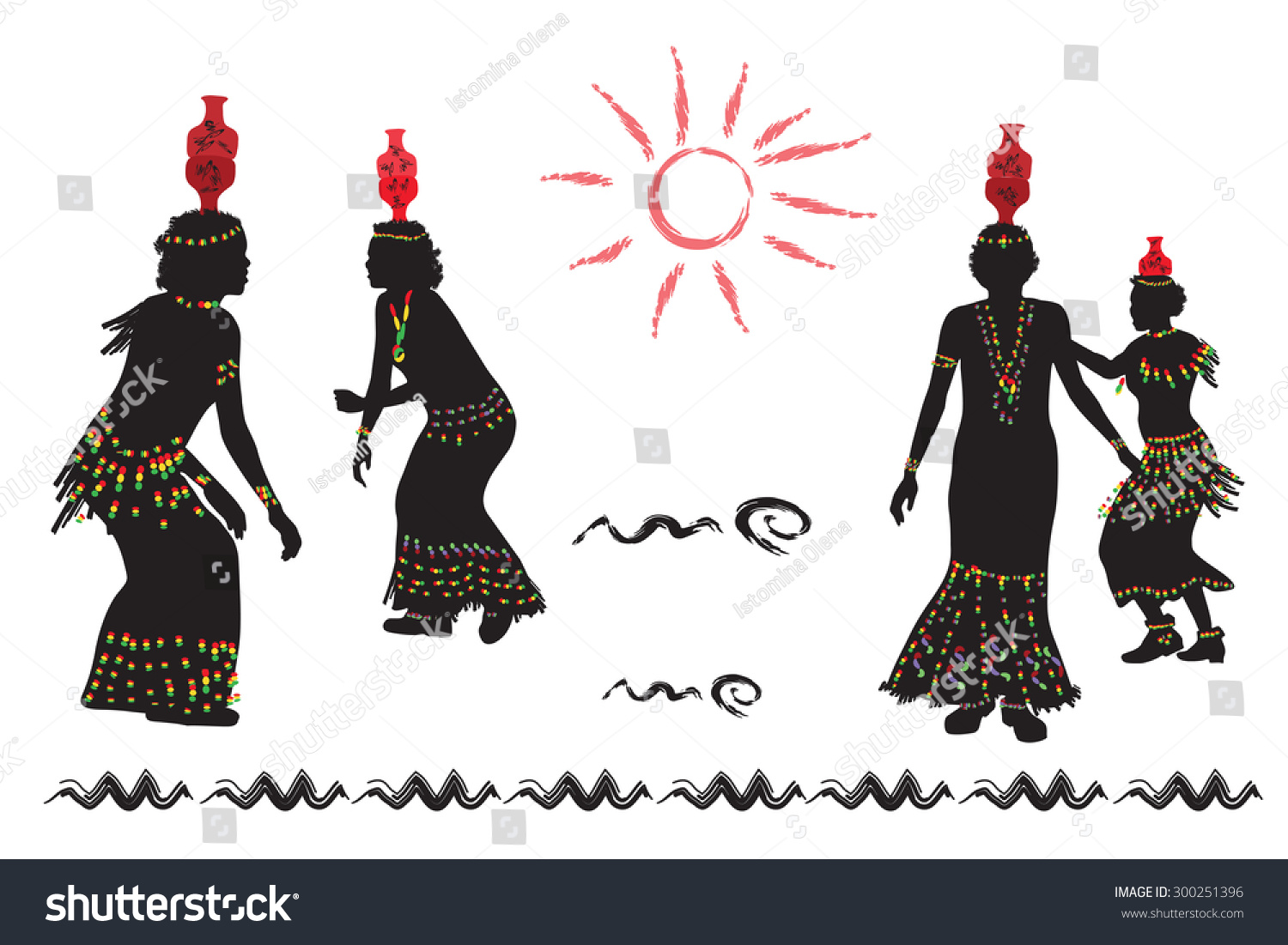 African women dance folk dance. - Royalty Free Stock Vector 300251396 ...