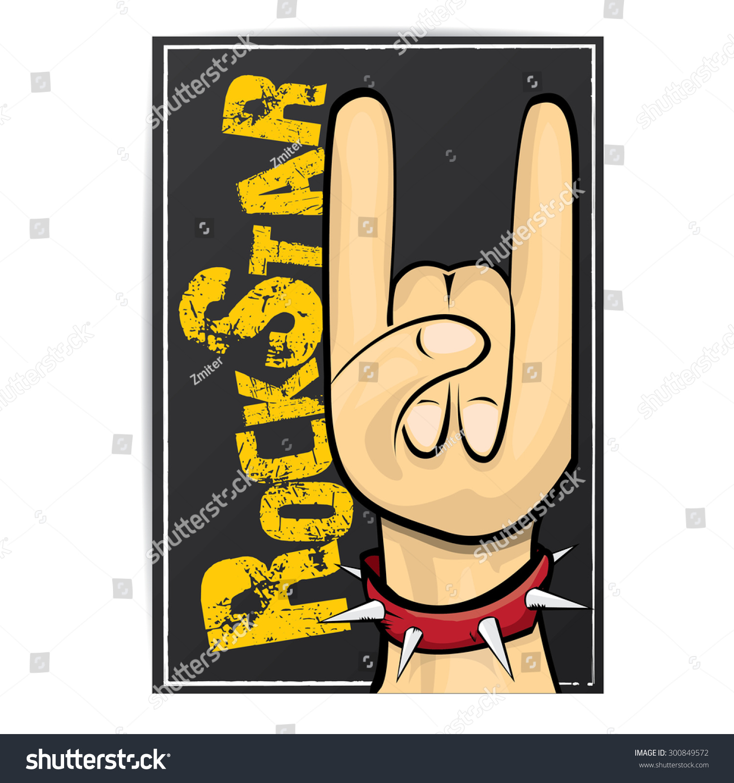 vector doodle hand sign rock n roll music on - Royalty Free Stock ...