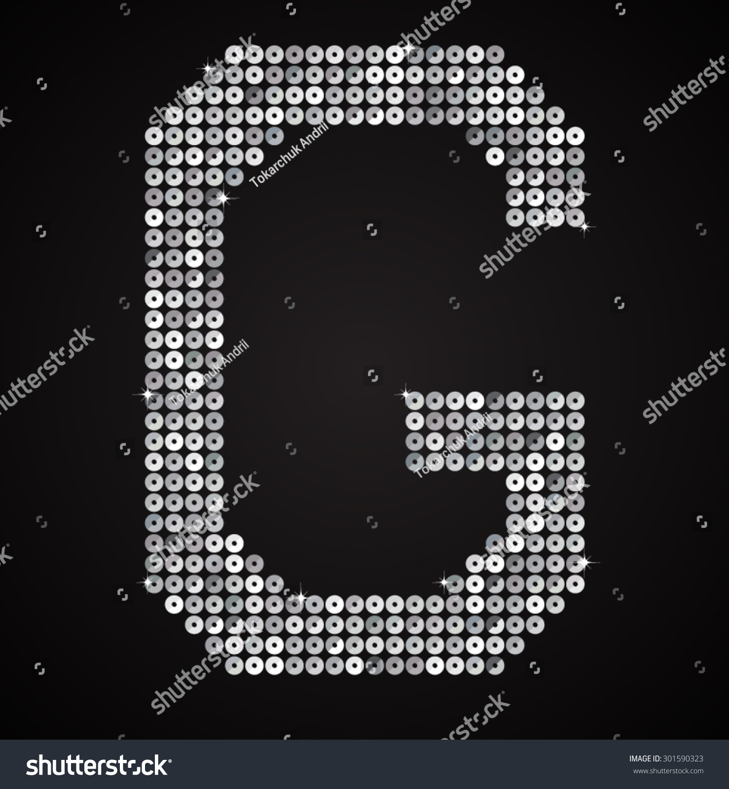 Vector Sequins Letter C Glitter Font Shape Of Royalty Free Stock Vector 301590323