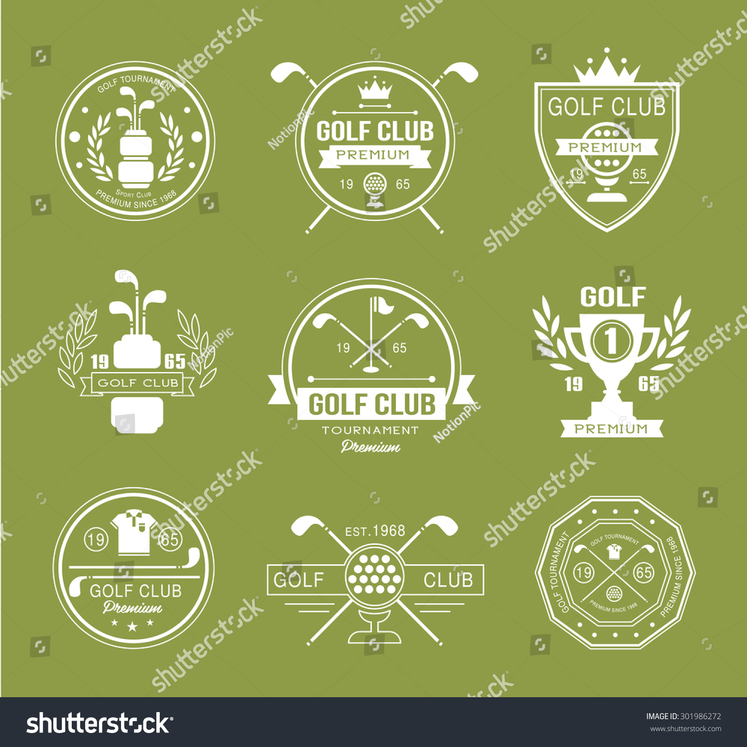 Set of golf club logos, labels and emblems - Royalty Free Stock Vector ...