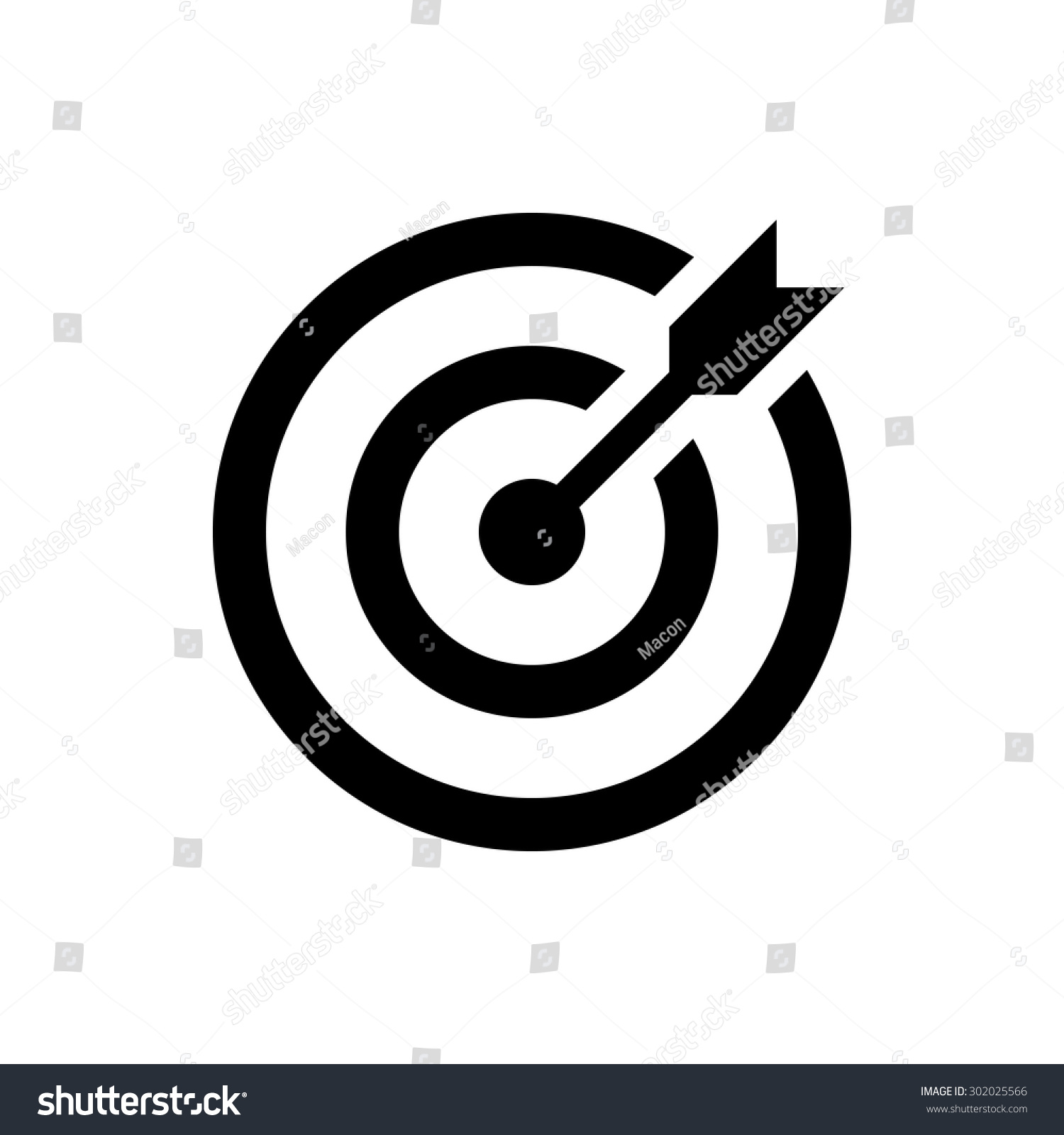 target icon. successful shot in the darts target. isolated on white background. vector illustration #302025566