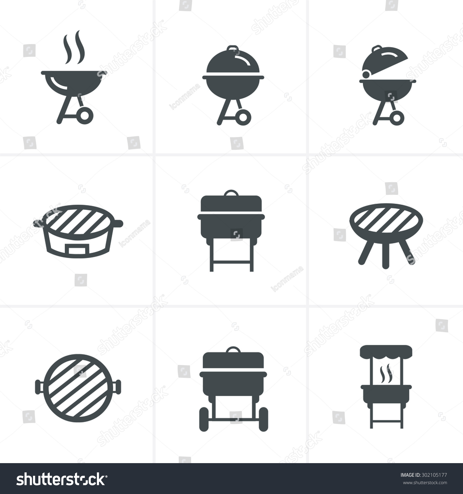 The grill icon. Barbeque symbol. #302105177