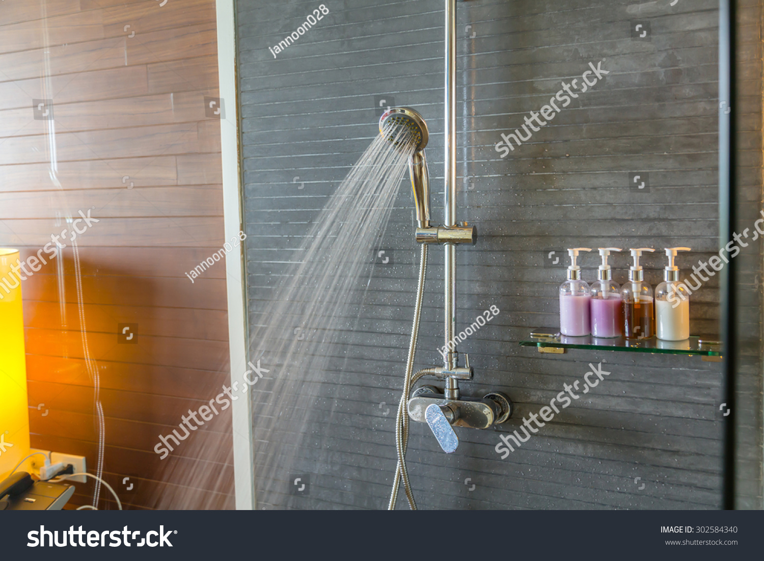 Shower while running water #302584340