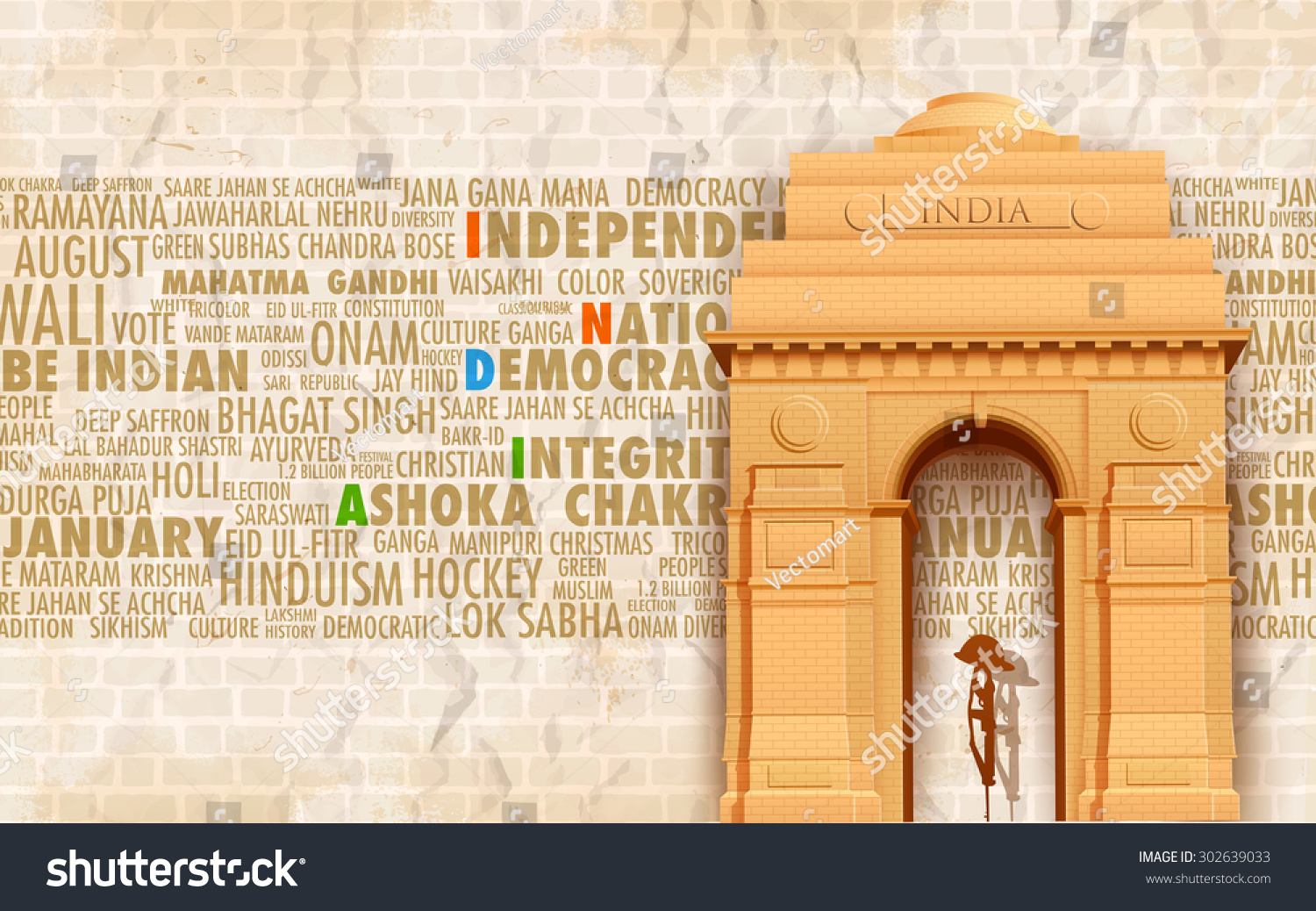 illustration of India gate on abstract - Royalty Free Stock Vector ...