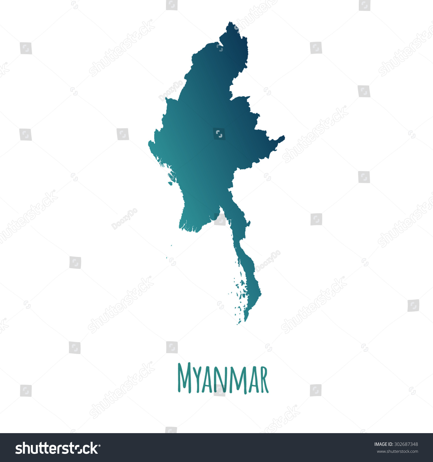 Myanmar vector map with color gradient and - Royalty Free Stock Vector ...