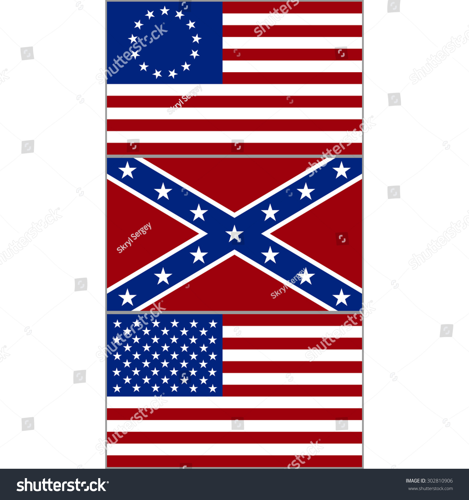 Flags of the Confederacy, and the United States - Royalty Free Stock ...