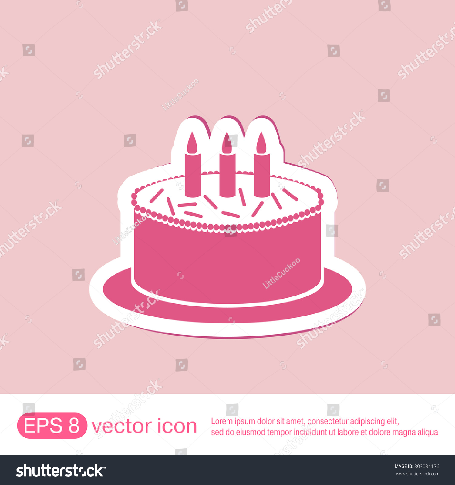 Birthday Cake Icon Symbol Of Cake Celebrating Royalty Free Stock