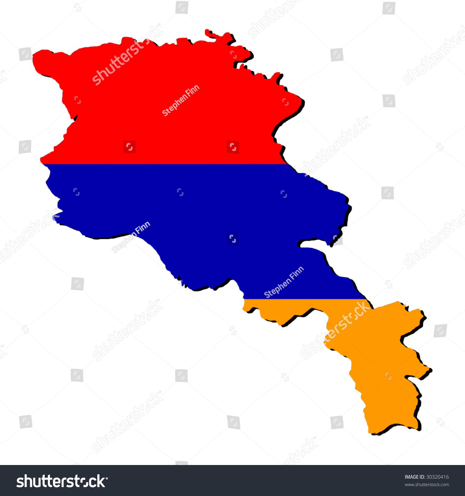 Map Of Armenia And Armenian Flag Illustration - Royalty Free Stock 